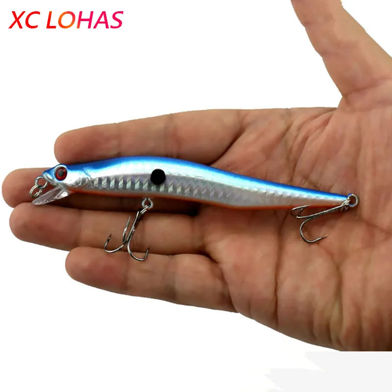 12cm 10g  Bent Minnow Fishing Lure Artificial Baits 3D Fish Eye Minow Lures Fake Bait High Imitation Swimbait Crankbait MI086