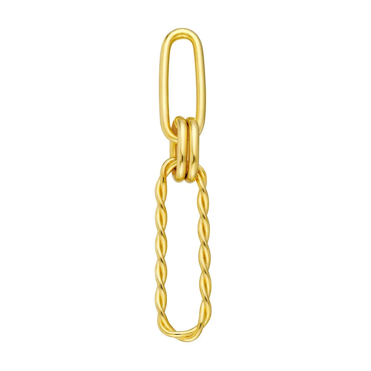 14K Yellow Gold Polished and Twist Paper Clip Earrings