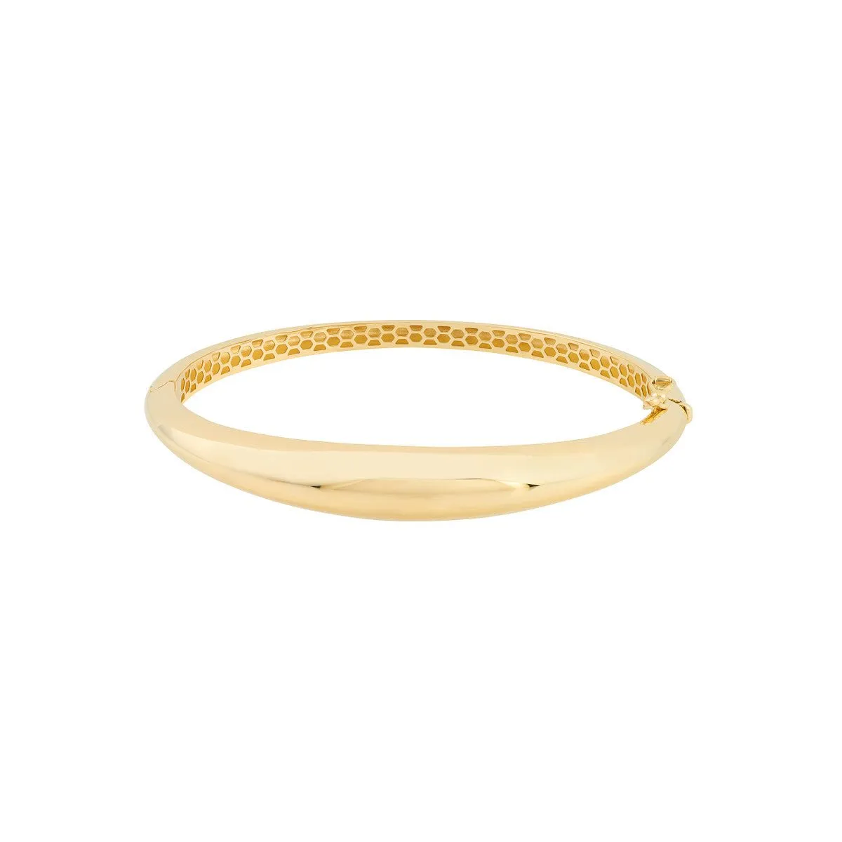 14K Yellow Gold Polished Dome Bangle