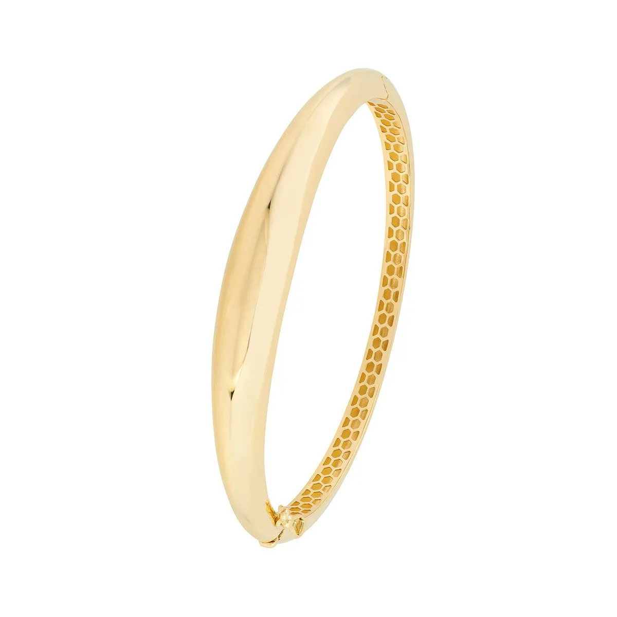 14K Yellow Gold Polished Dome Bangle