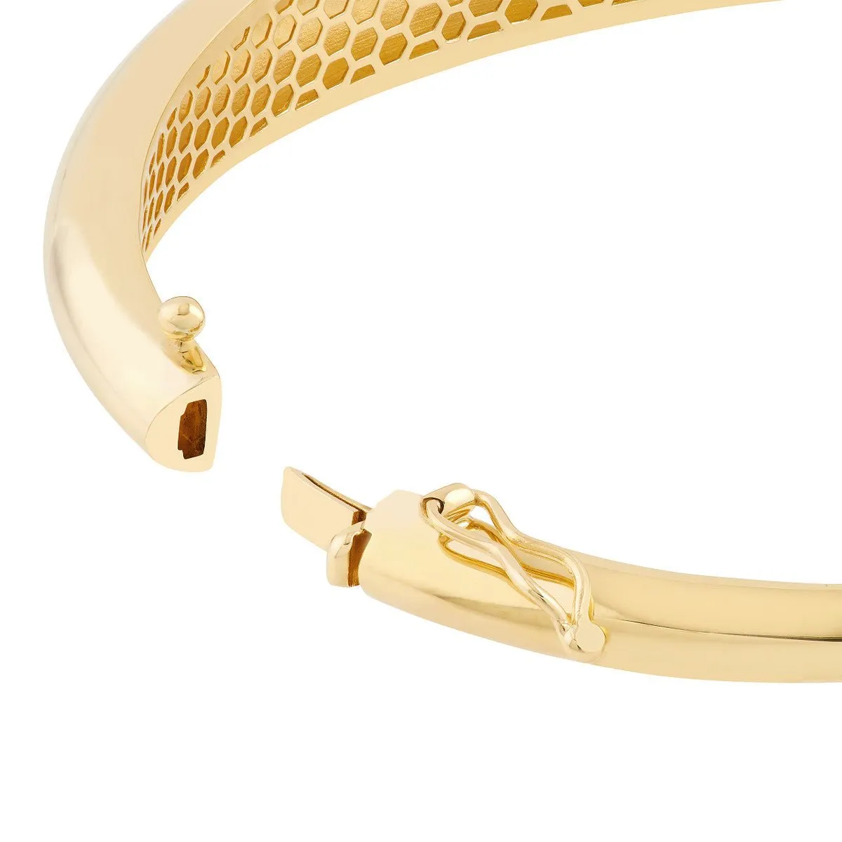 14K Yellow Gold Polished Dome Bangle