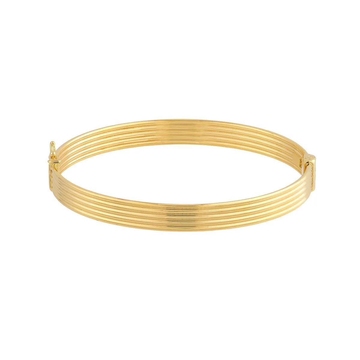 14K Yellow Gold Polished Textured Bangle