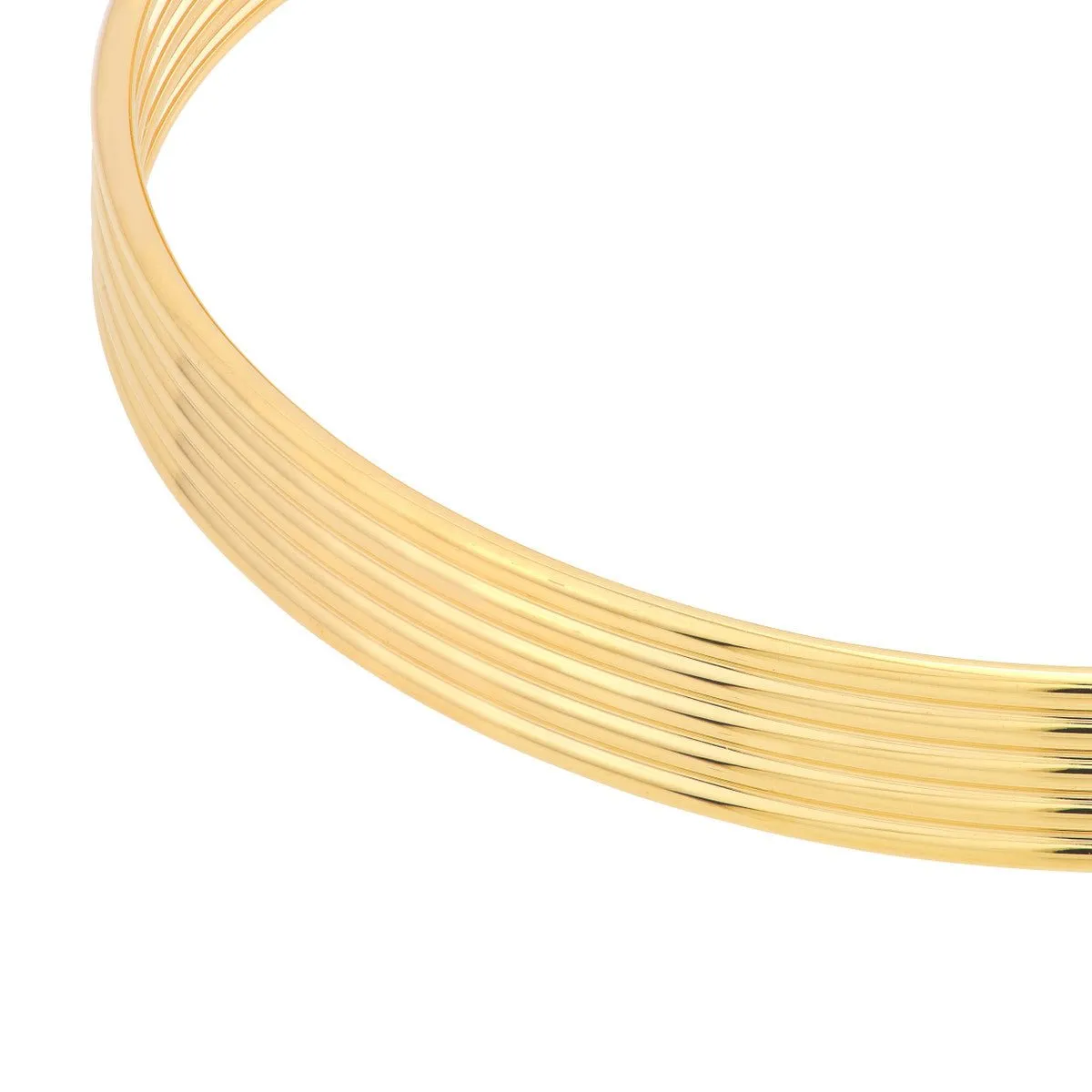 14K Yellow Gold Polished Textured Bangle