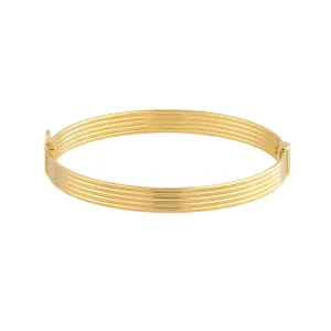 14K Yellow Gold Polished Textured Bangle