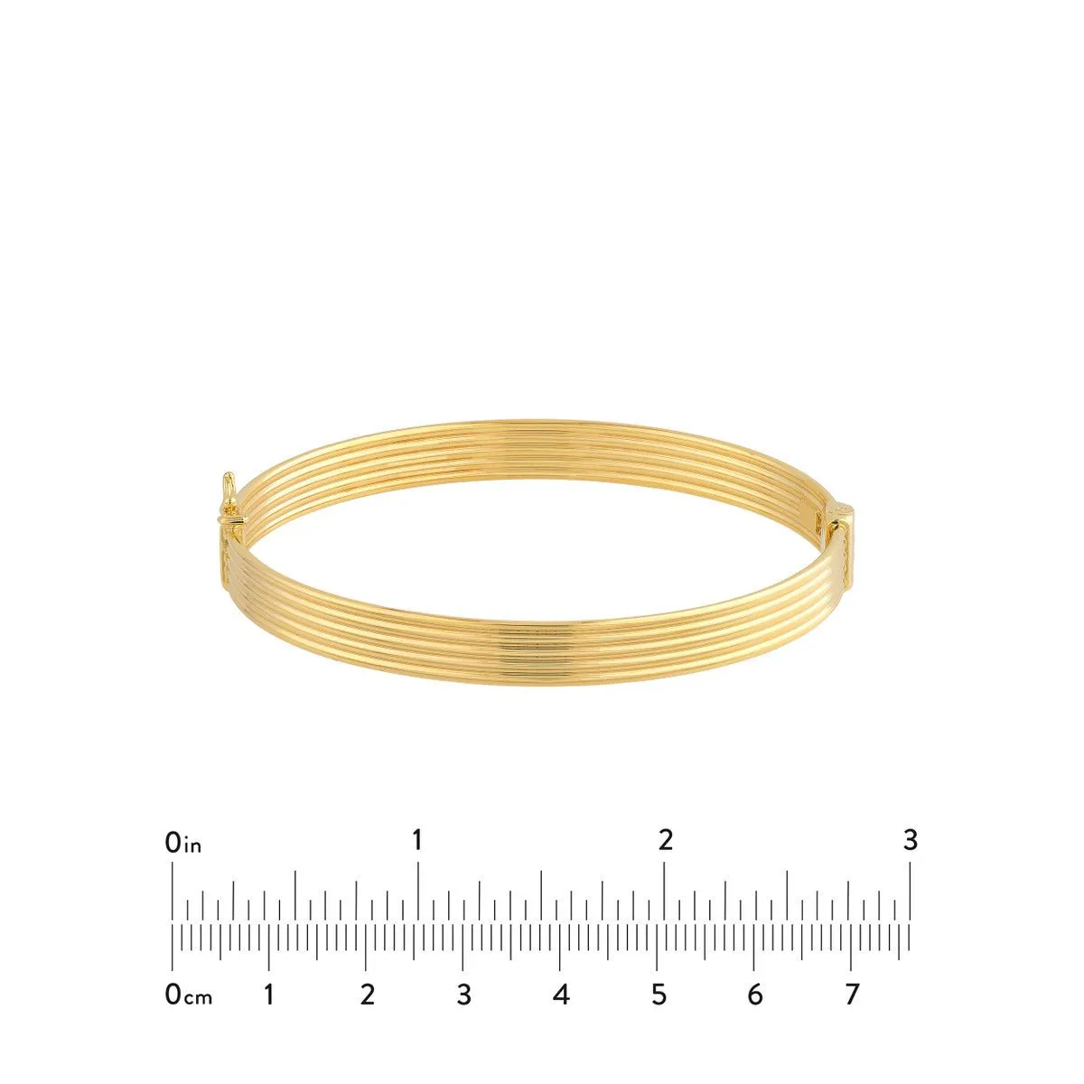 14K Yellow Gold Polished Textured Bangle