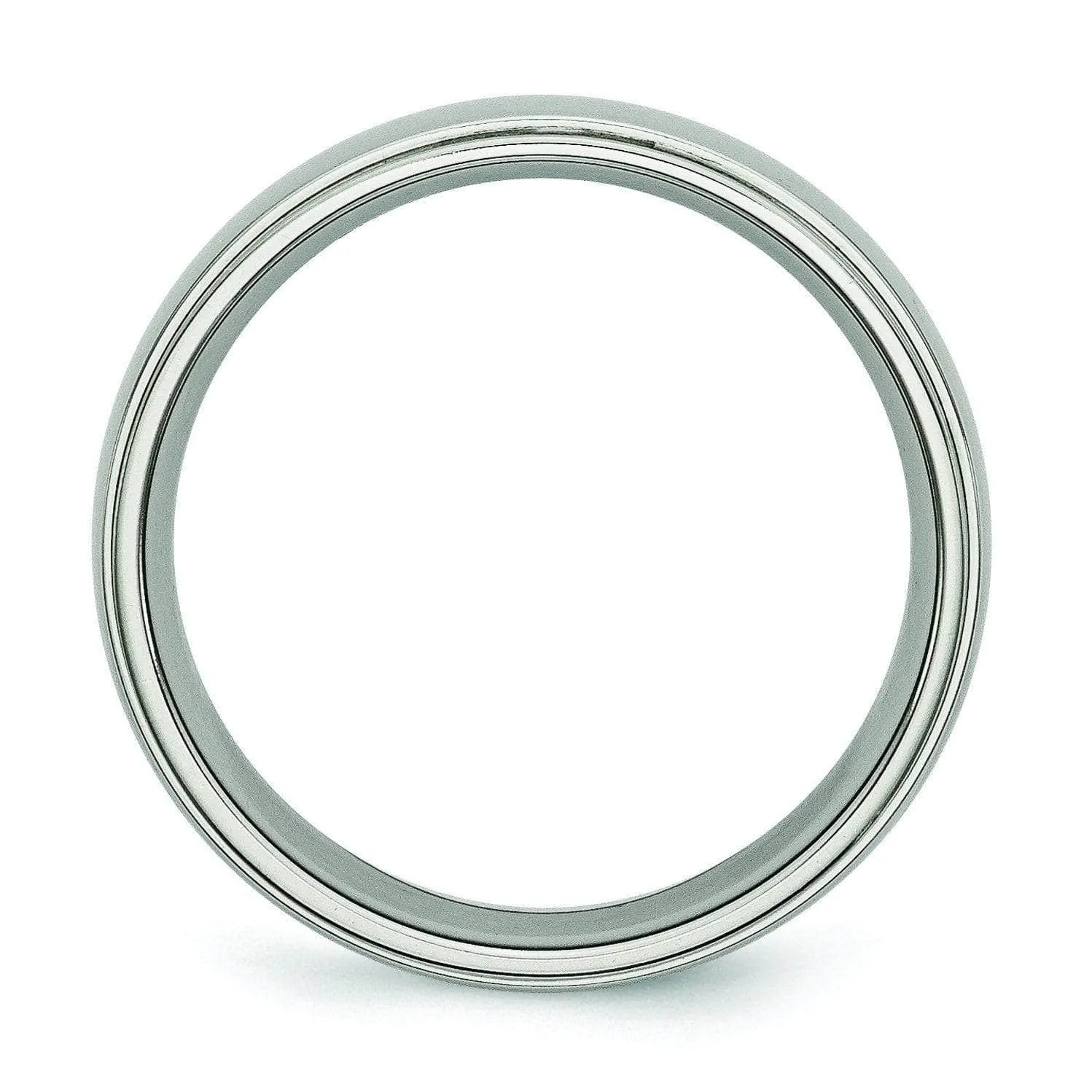 6mm Step Down Titanium Ring High Polish Finish