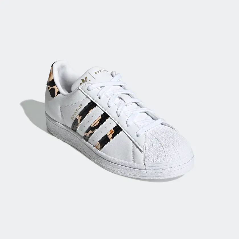 Adidas Women's Marimekko Superstar Shoes - Cloud White / Core Black / Gold Metallic