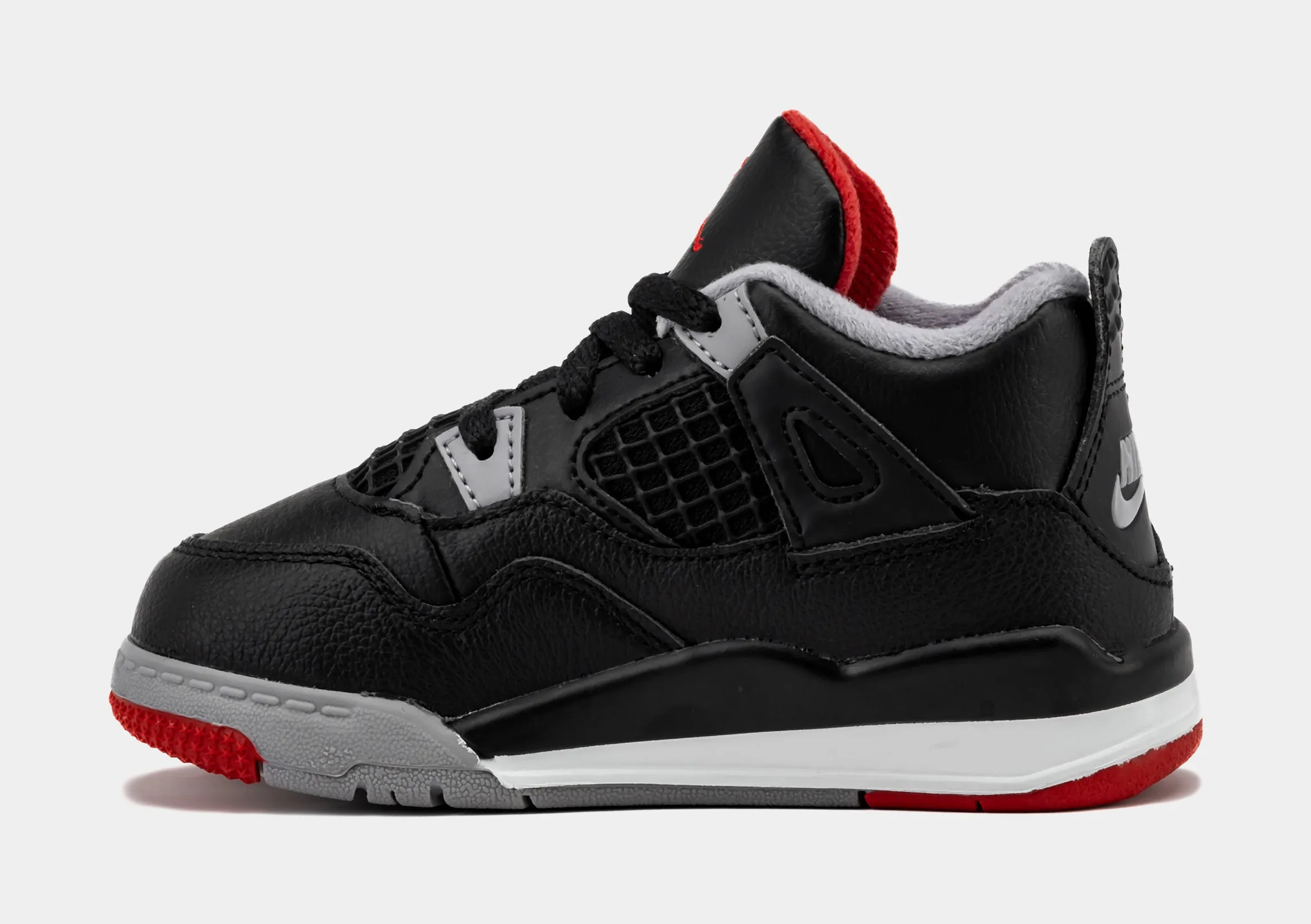 Air Jordan 4 Retro Bred Reimagined Infant Toddler Lifestyle Shoes (Black/Fire Red/Cement Grey)