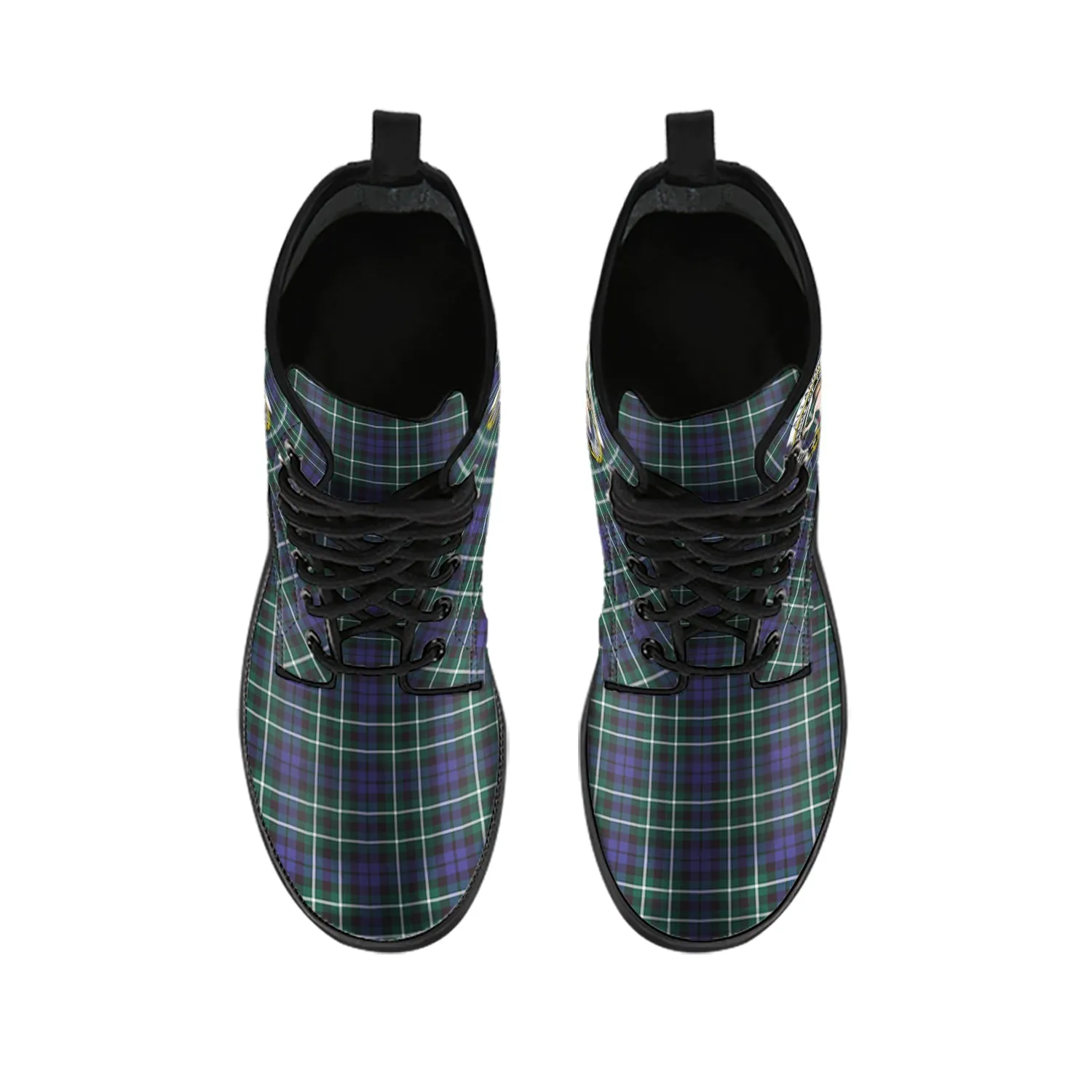 Allardice Tartan Leather Boots with Family Crest