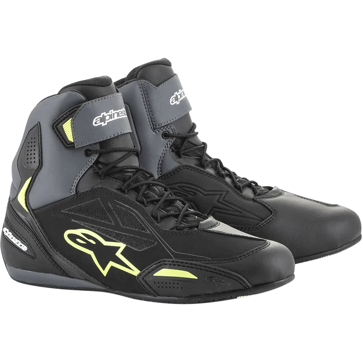 Alpinestars Faster-3 Drystar Riding Shoes Black/Gray/Yellow Fluorescent