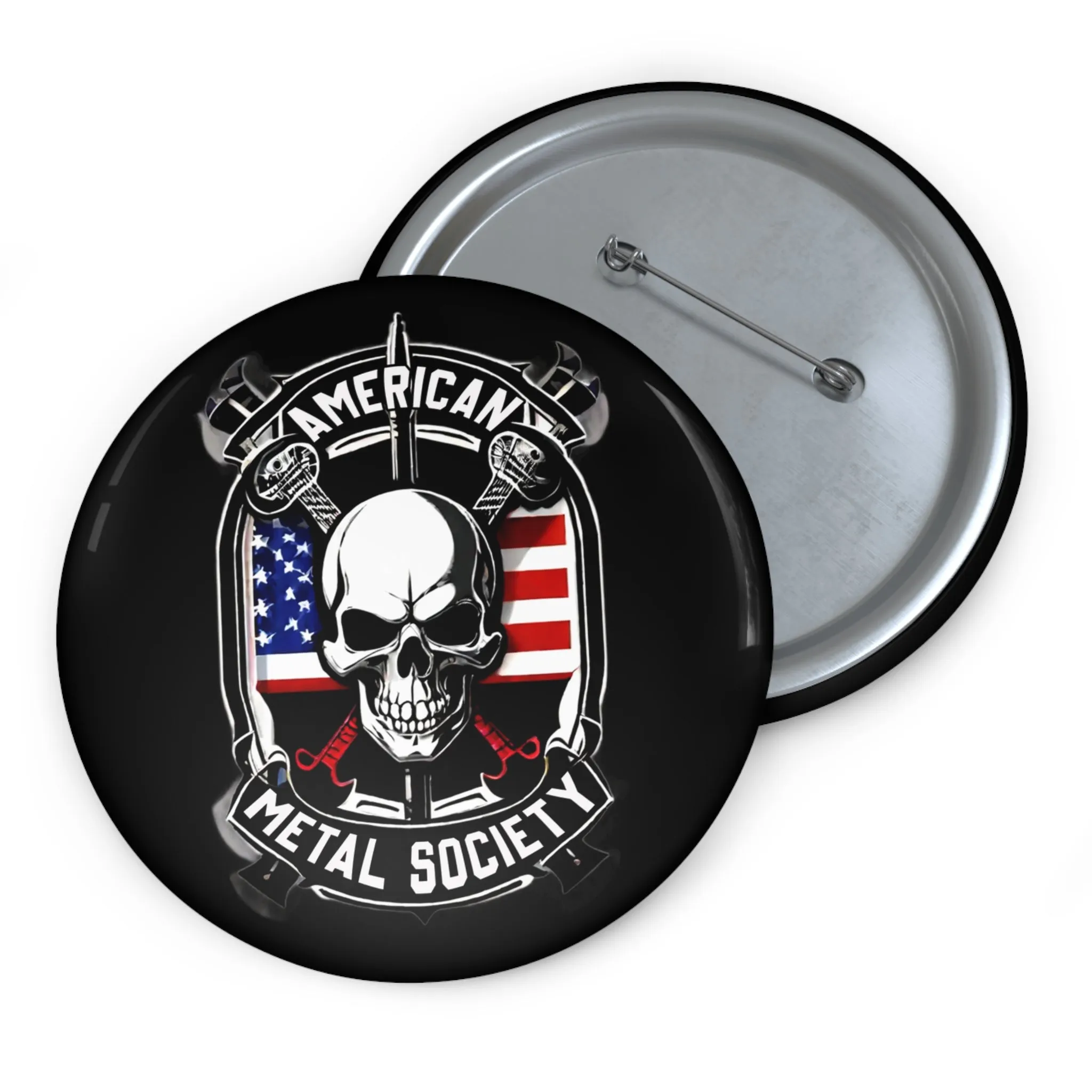 American Metal Society Custom Pin Buttons