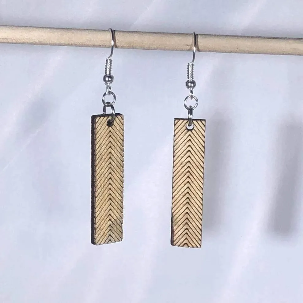 Art Deco Chevron Bar Dangle Earrings by Cate's Concepts, LLC