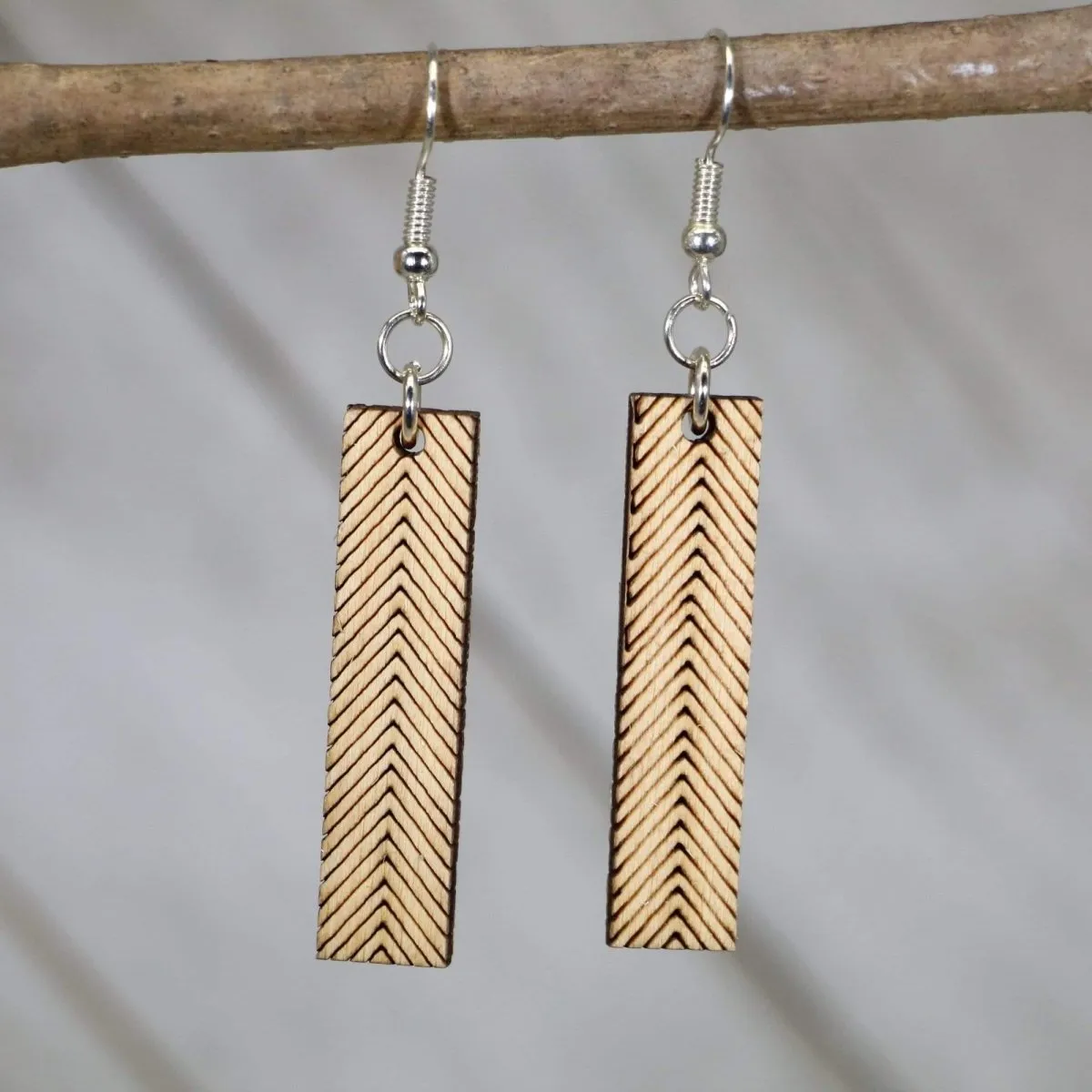 Art Deco Chevron Bar Dangle Earrings by Cate's Concepts, LLC