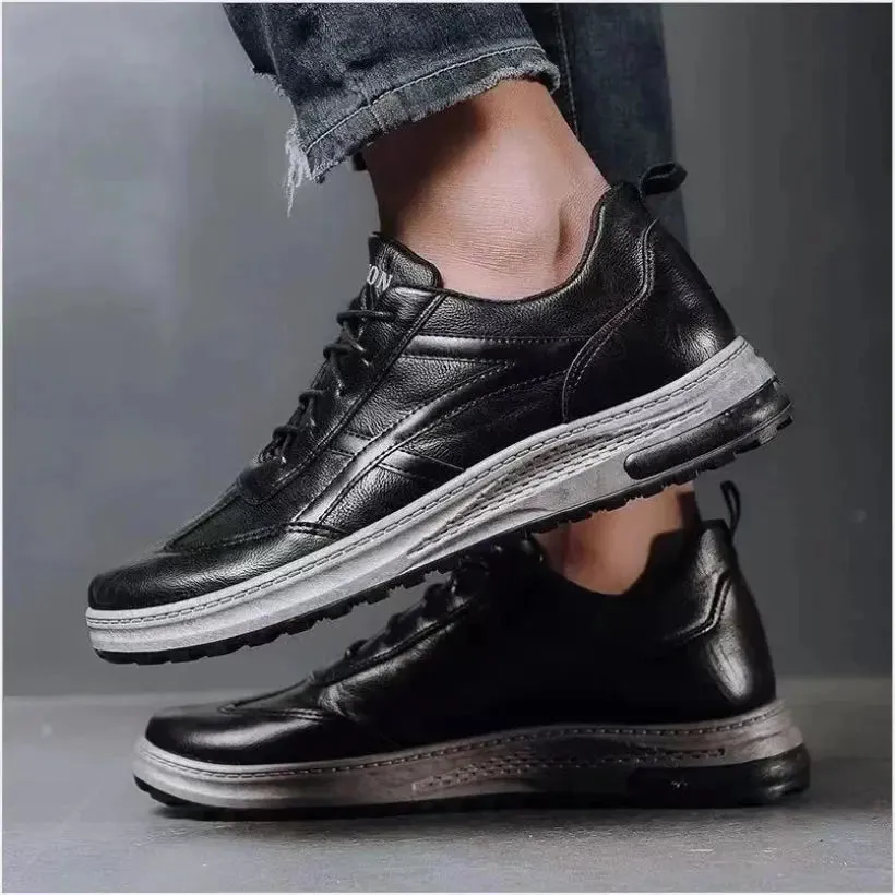 Autumn New Business Leather Shoes Low Top Round Head Casual Shoes