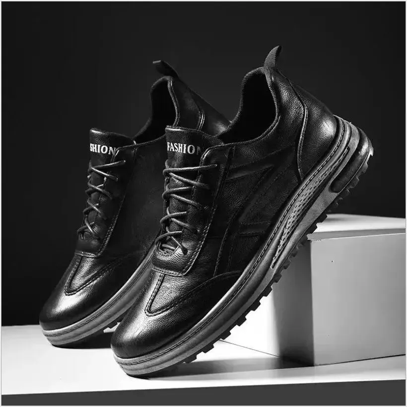 Autumn New Business Leather Shoes Low Top Round Head Casual Shoes