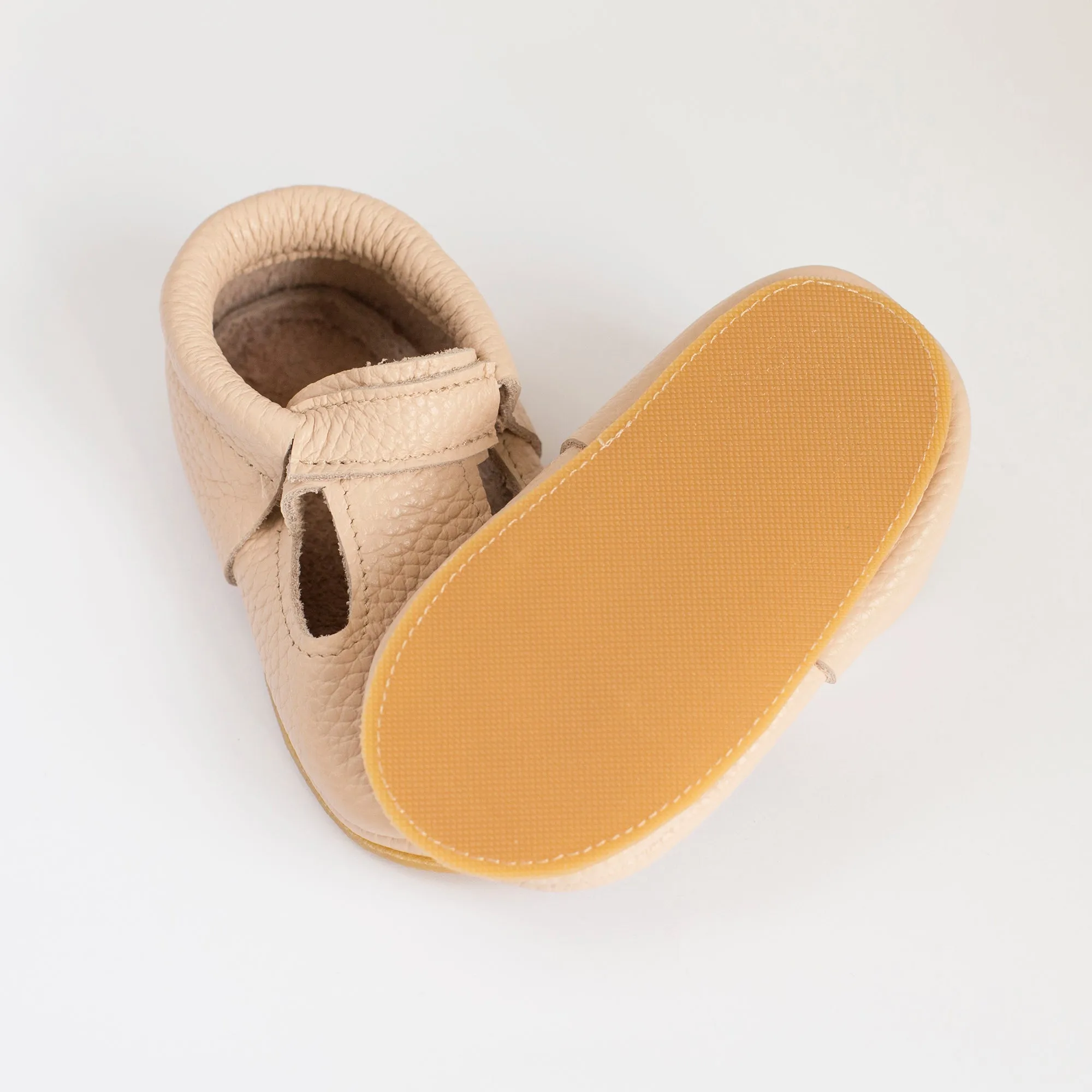 Baby leather booties