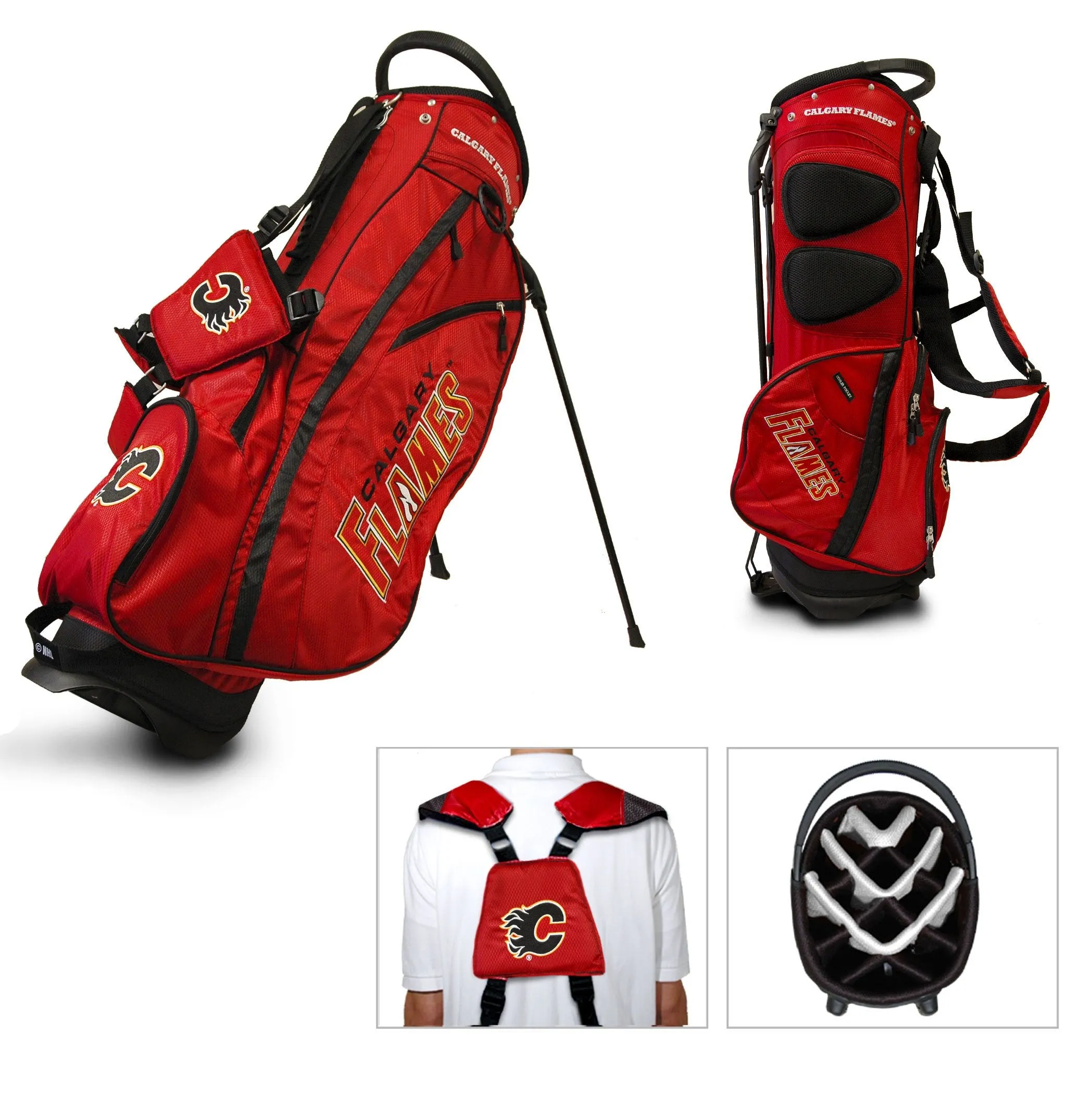 Calgary Flames Team Golf Fairway Lightweight 14-Way Top Golf Club Stand Bag