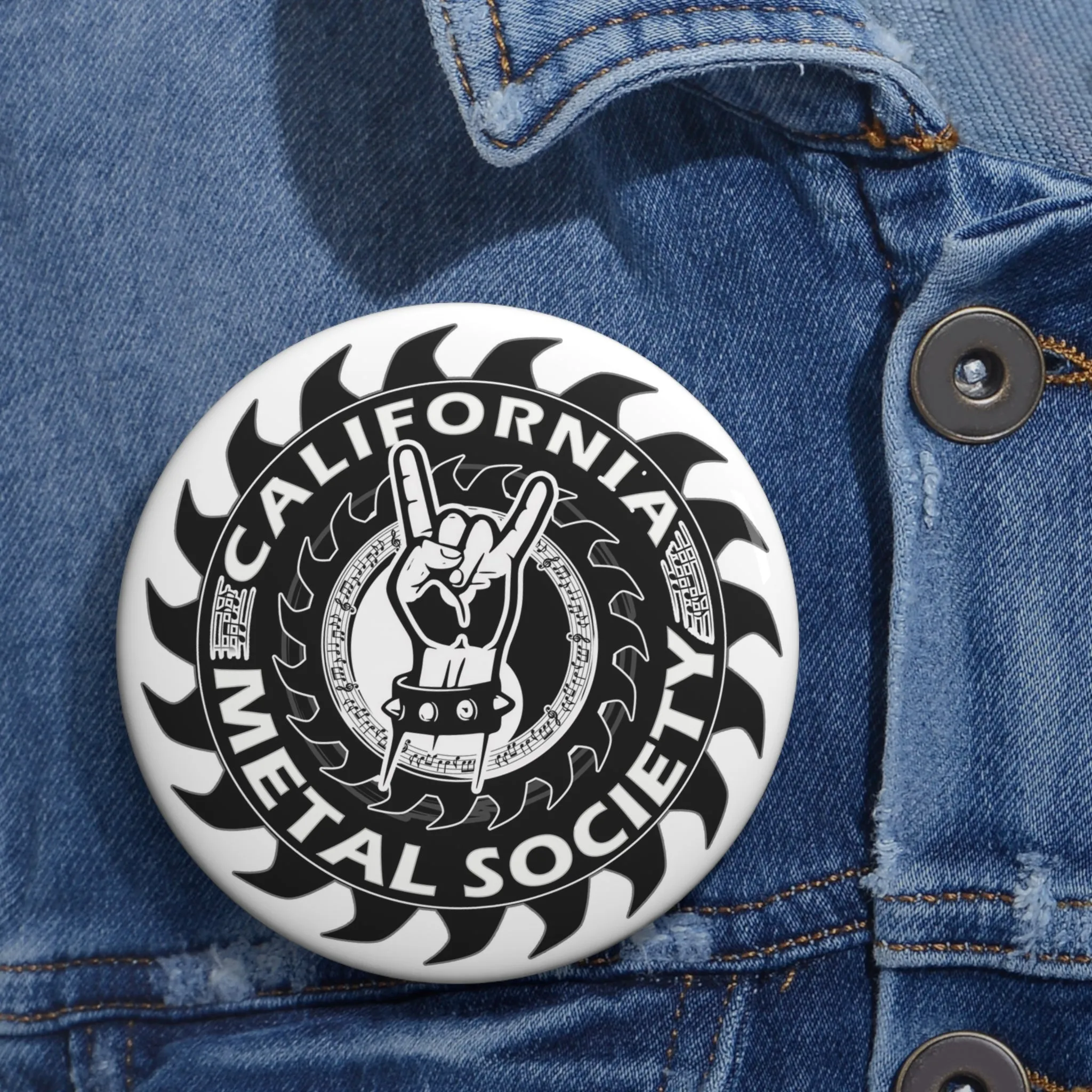 California Metal Society Custom Pin Buttons