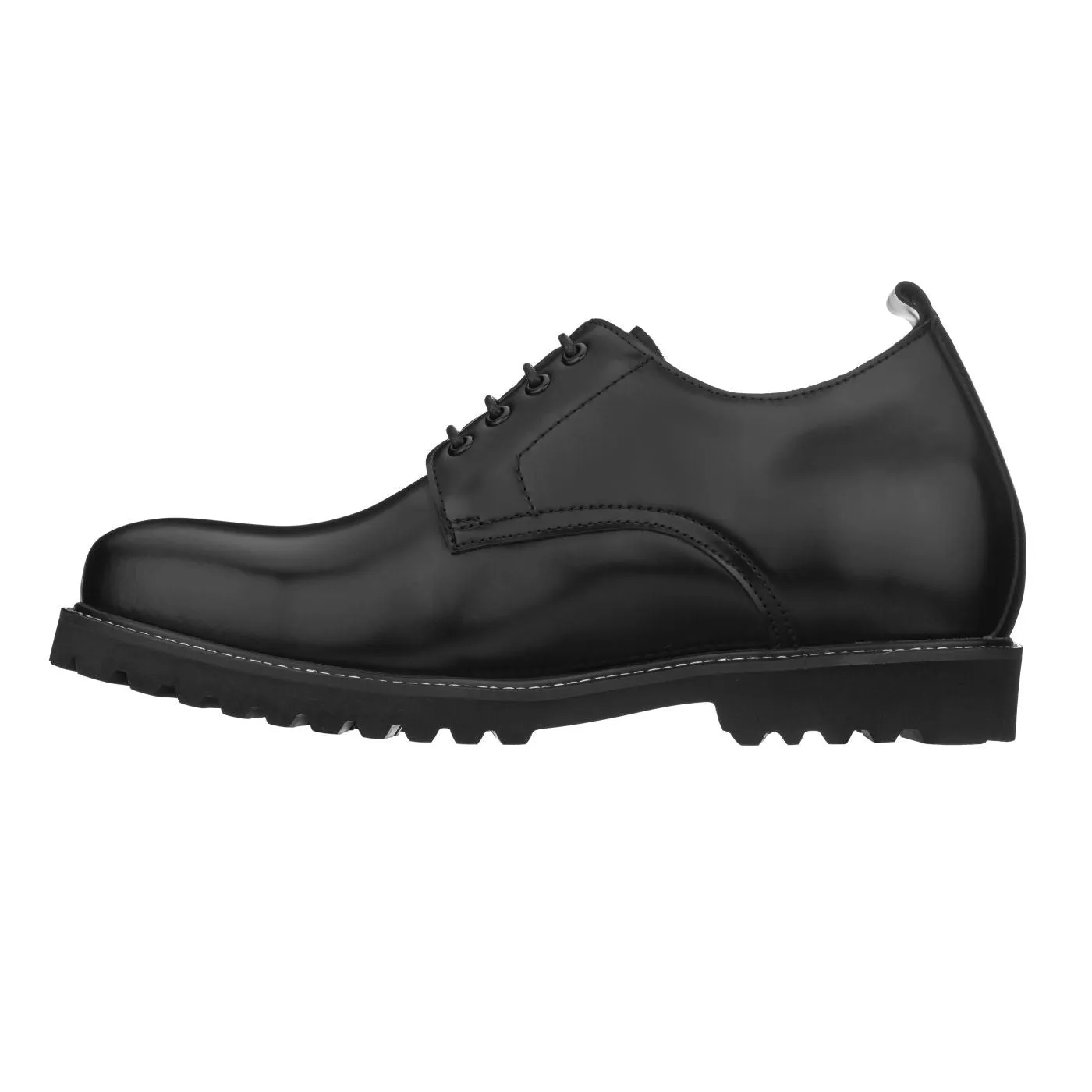 CALTO 3" Taller Black Leather Elevator Work Shoes