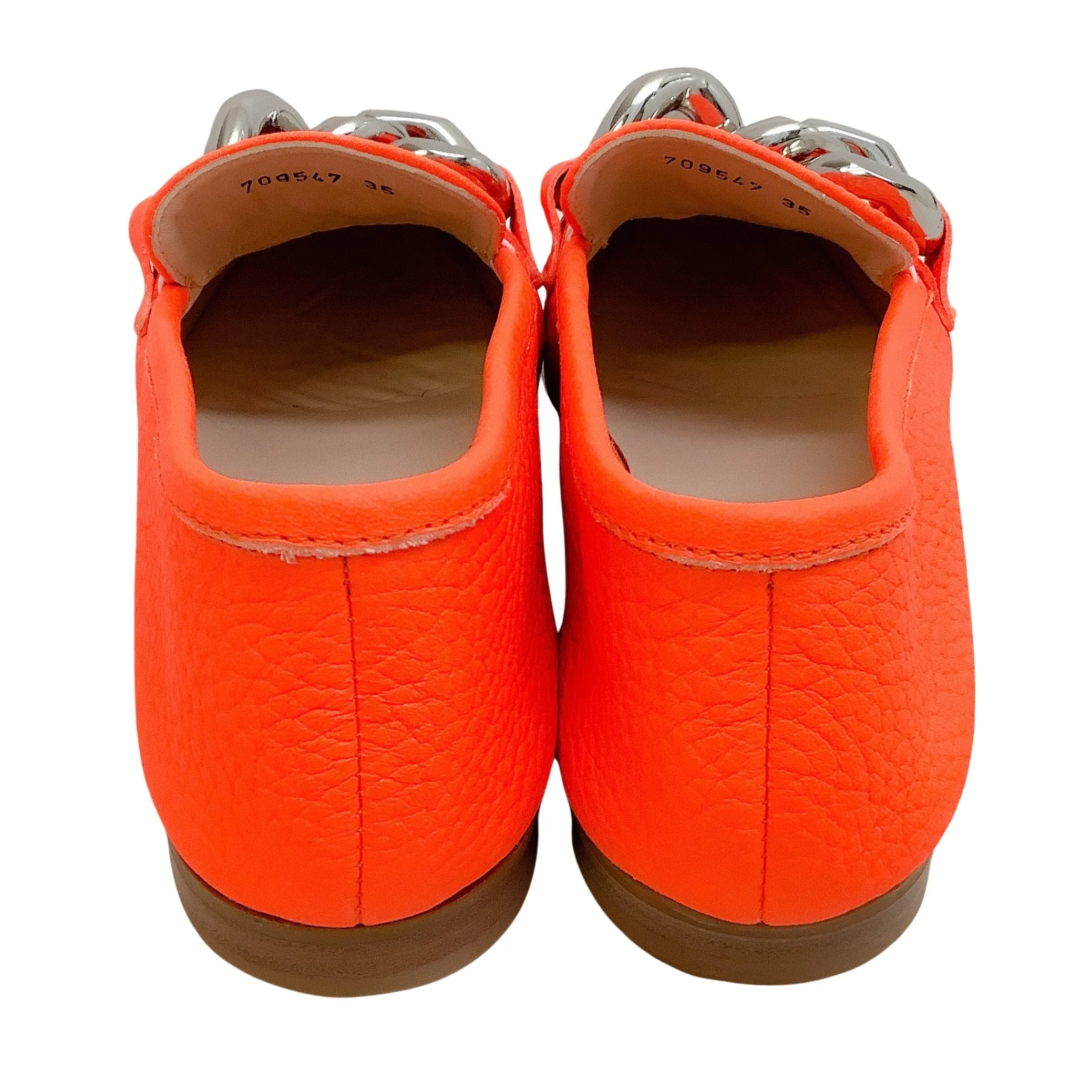 Casadei Orange Antilope Chunky Chain Loafers