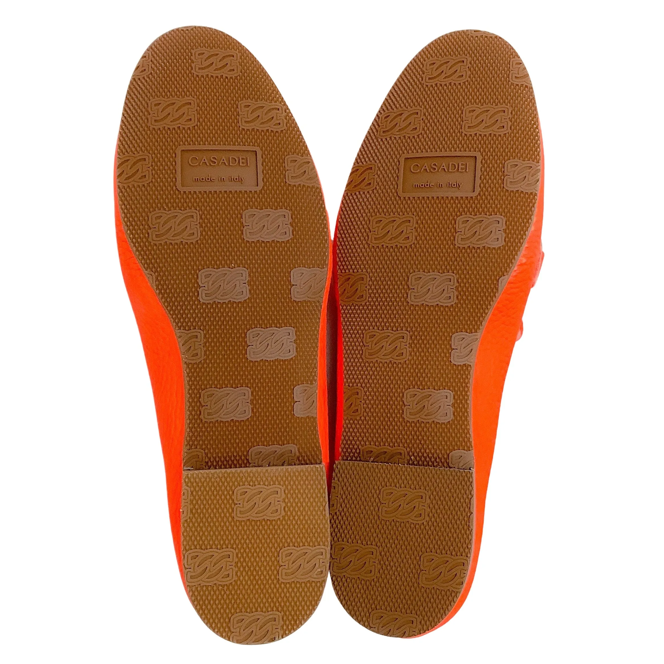 Casadei Orange Antilope Chunky Chain Loafers