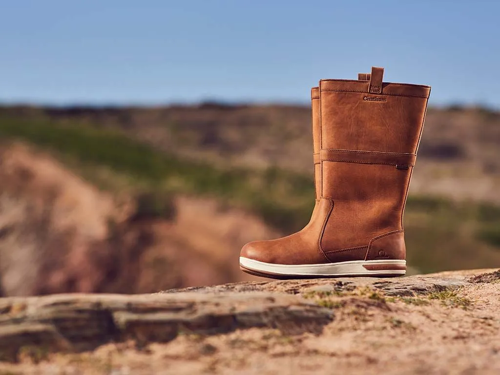 CHATHAM Mens Solor G2 Leather Sailing Boots - Walnut