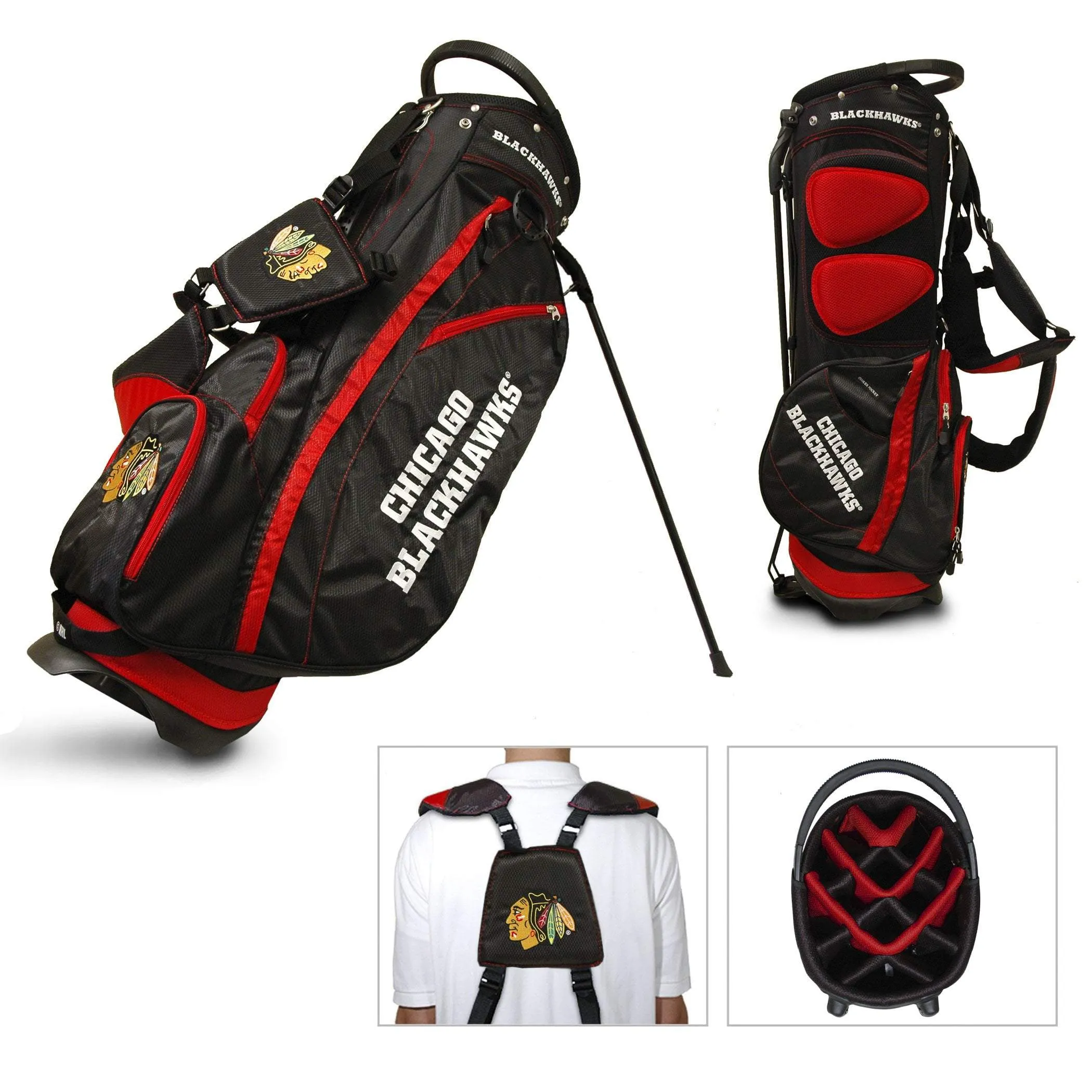 Chicago Blackhawks Team Golf Fairway Lightweight 14-Way Top Golf Club Stand Bag