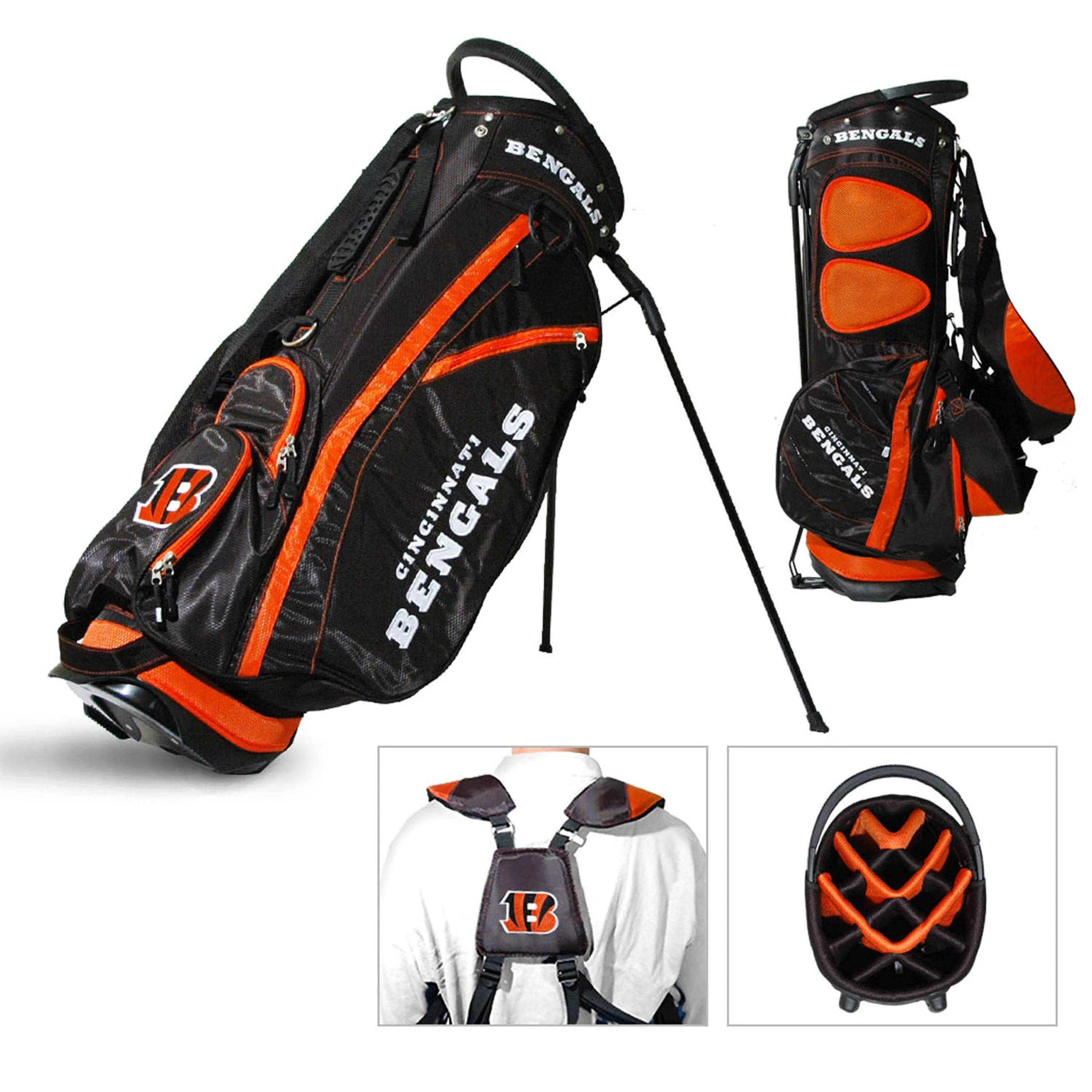 Cincinnati Bengals Team Golf Fairway Lightweight 14-Way Top Golf Club Stand Bag