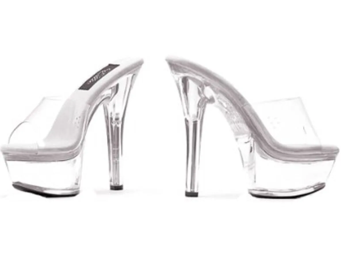 Clear Mule 6 Inch Heel for Adults