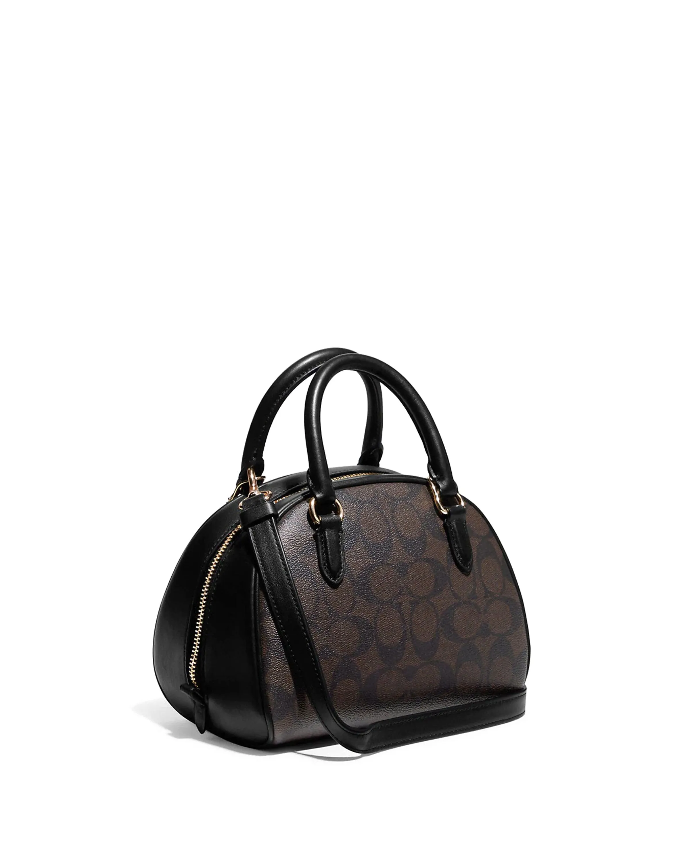 Coach Women's Brown & Black Sydney Satchel In Signature Canvas