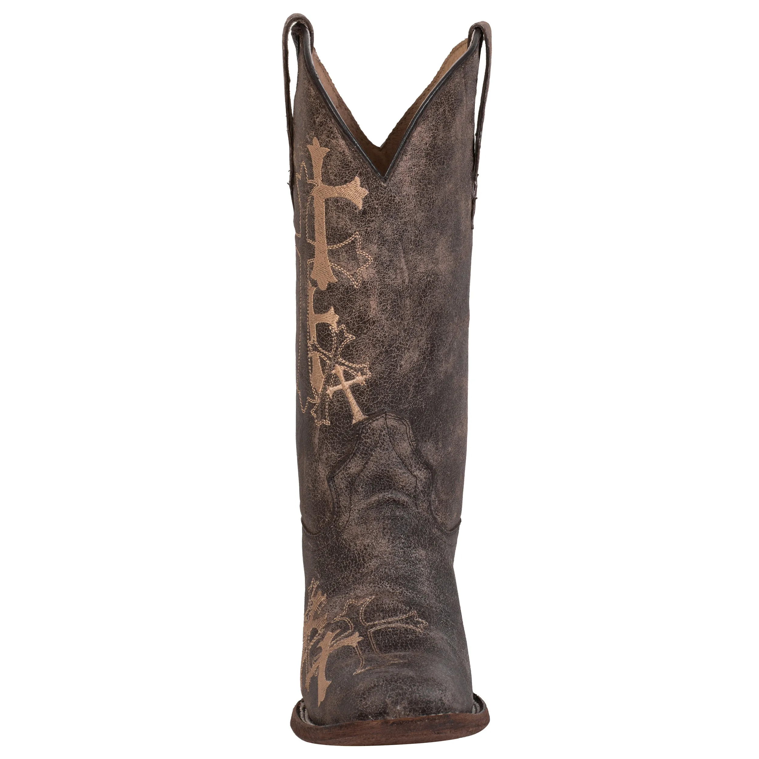 Corral Urban Ladies Embroidery Brown Cowhide Leather Cowgirl Boots