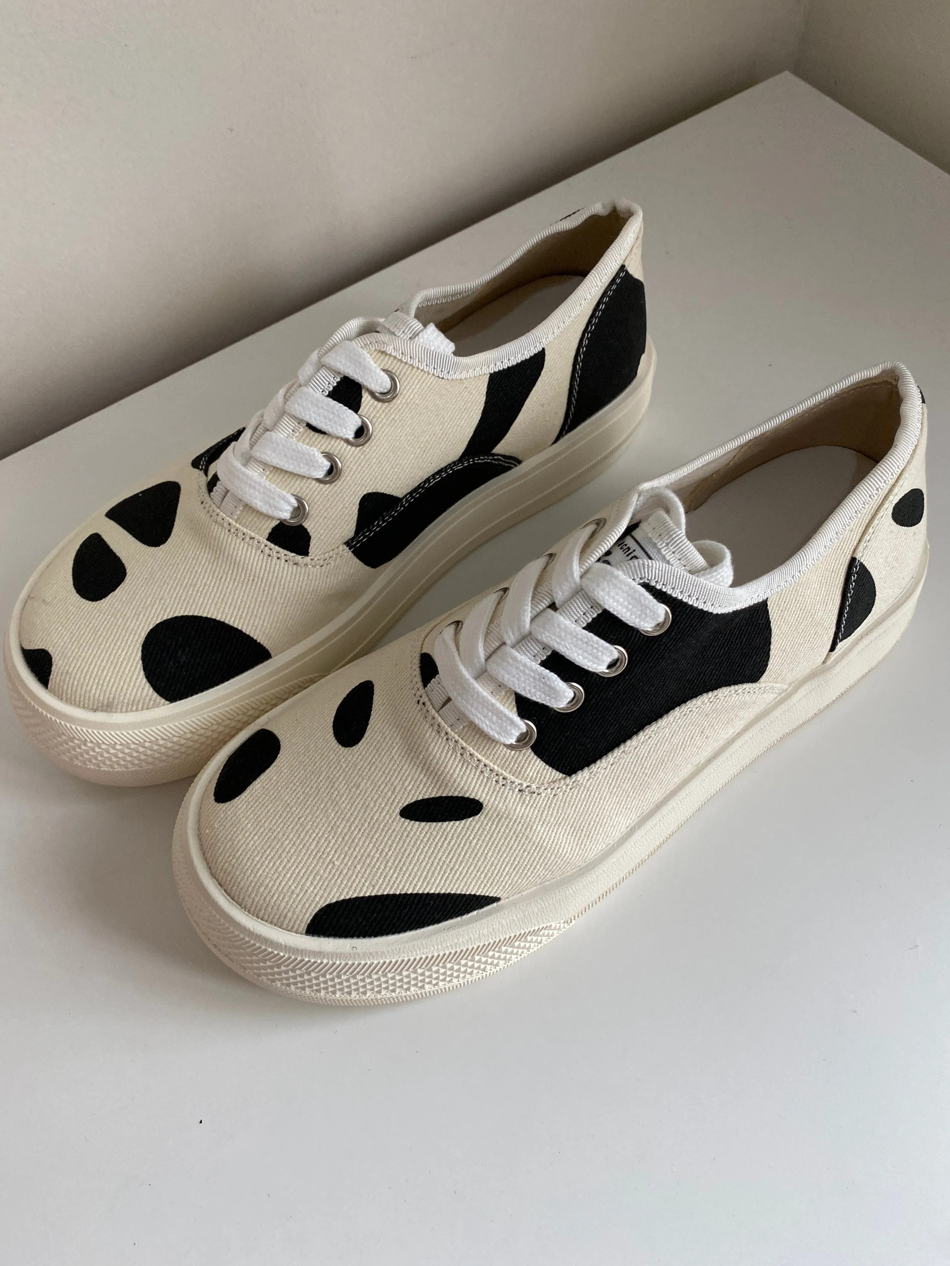 Cow Print Low Top Canvas Sneakers