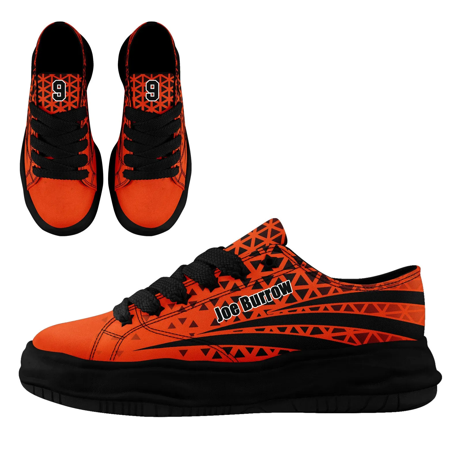 Custom Black Orange Ohio Shoes Personalized Sneaker FN038-D023003-6