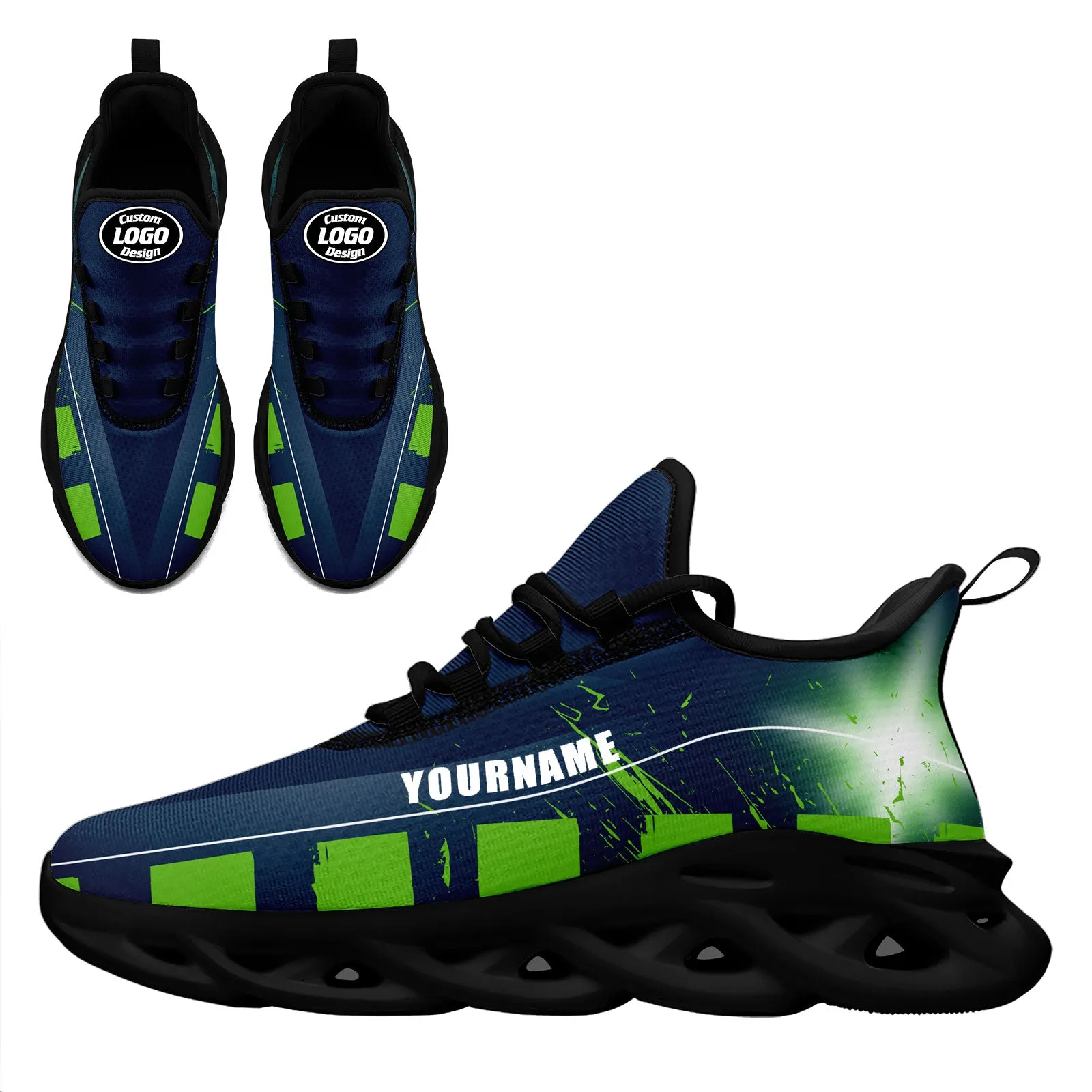 Custom Blue Green Seattle MaxSoul Shoes and Hat Combo Offer Personalized Combo ZH-D020264-27