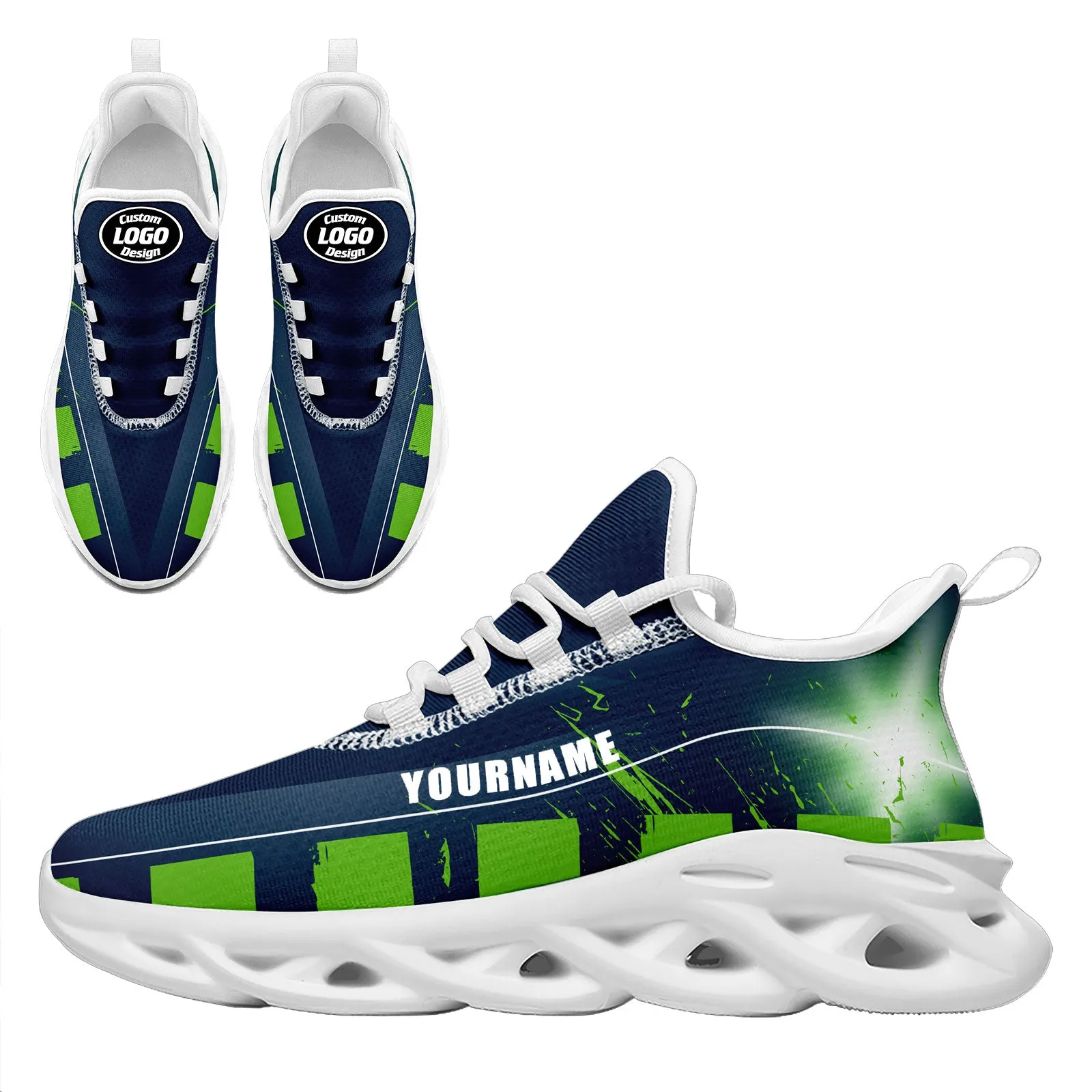 Custom Blue Green Seattle MaxSoul Shoes and Hat Combo Offer Personalized Combo ZH-D020264-27