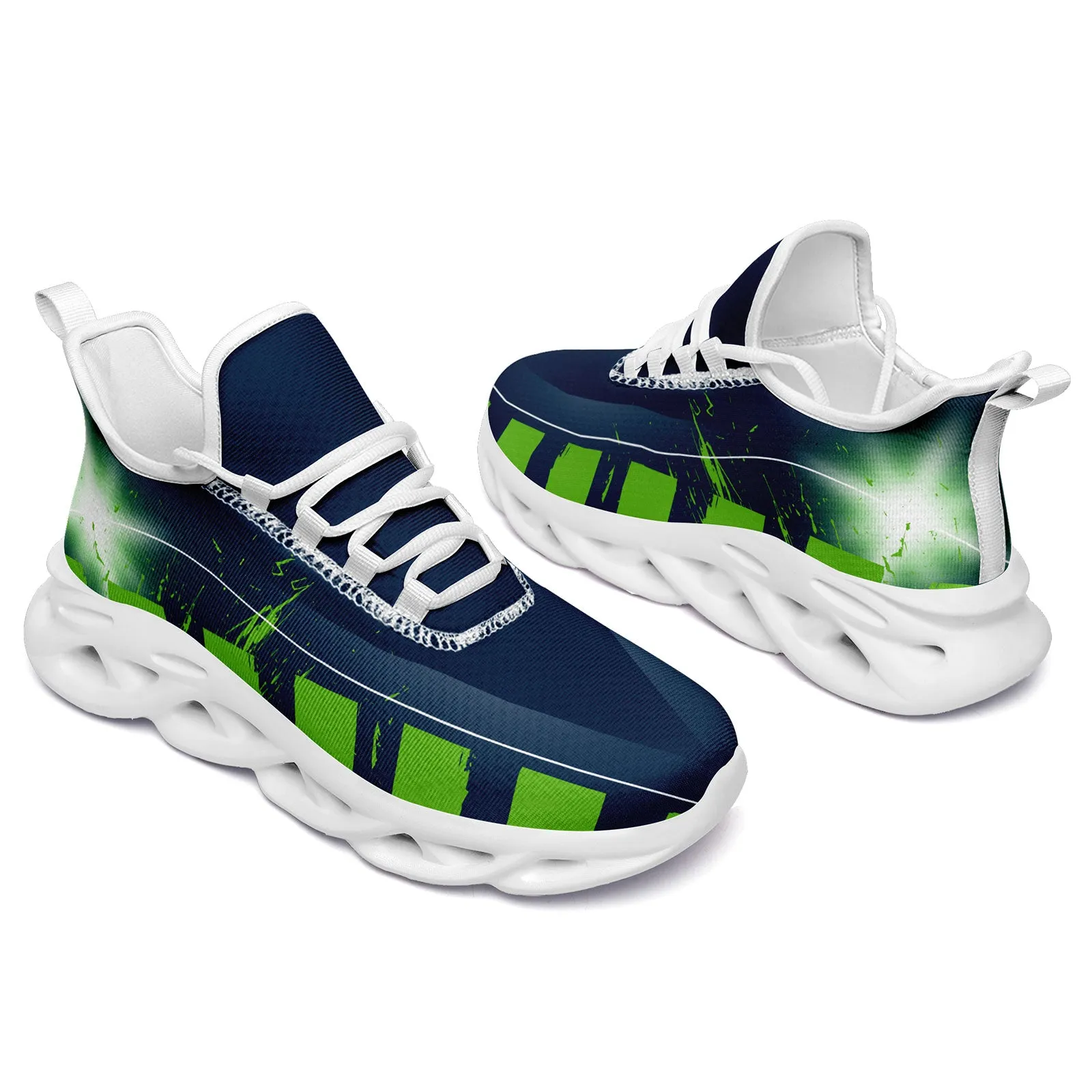 Custom Blue Green Seattle MaxSoul Shoes and Hat Combo Offer Personalized Combo ZH-D020264-27