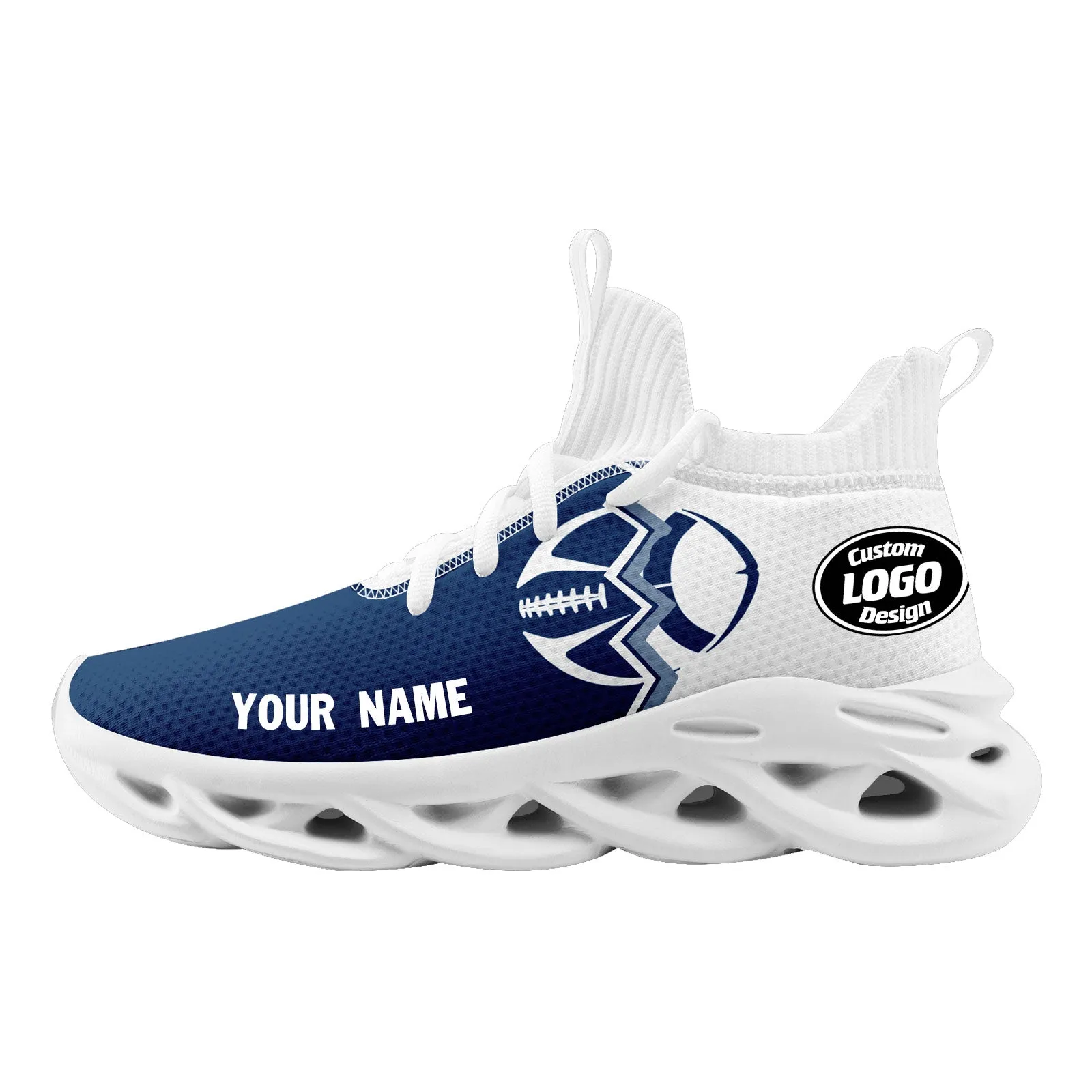 Custom Blue White Indiana MaxSoul Shoes and Hat Combo Offer Personalized Combo ZH-D028017-23