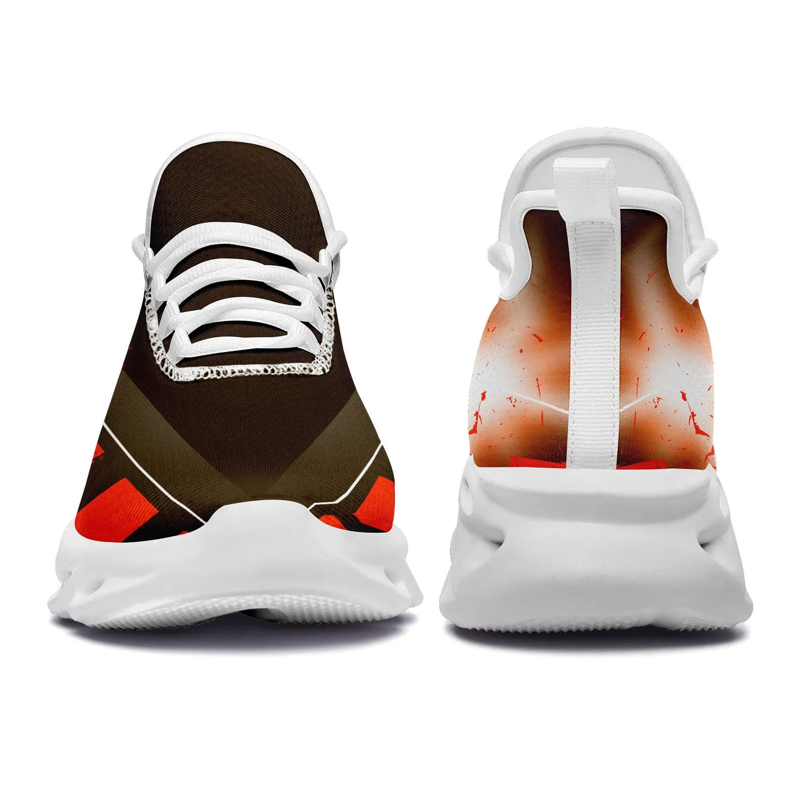 Custom Orange Brown Cleveland MaxSoul Shoes and Hat Combo Offer Personalized Combo ZH-D020264-8