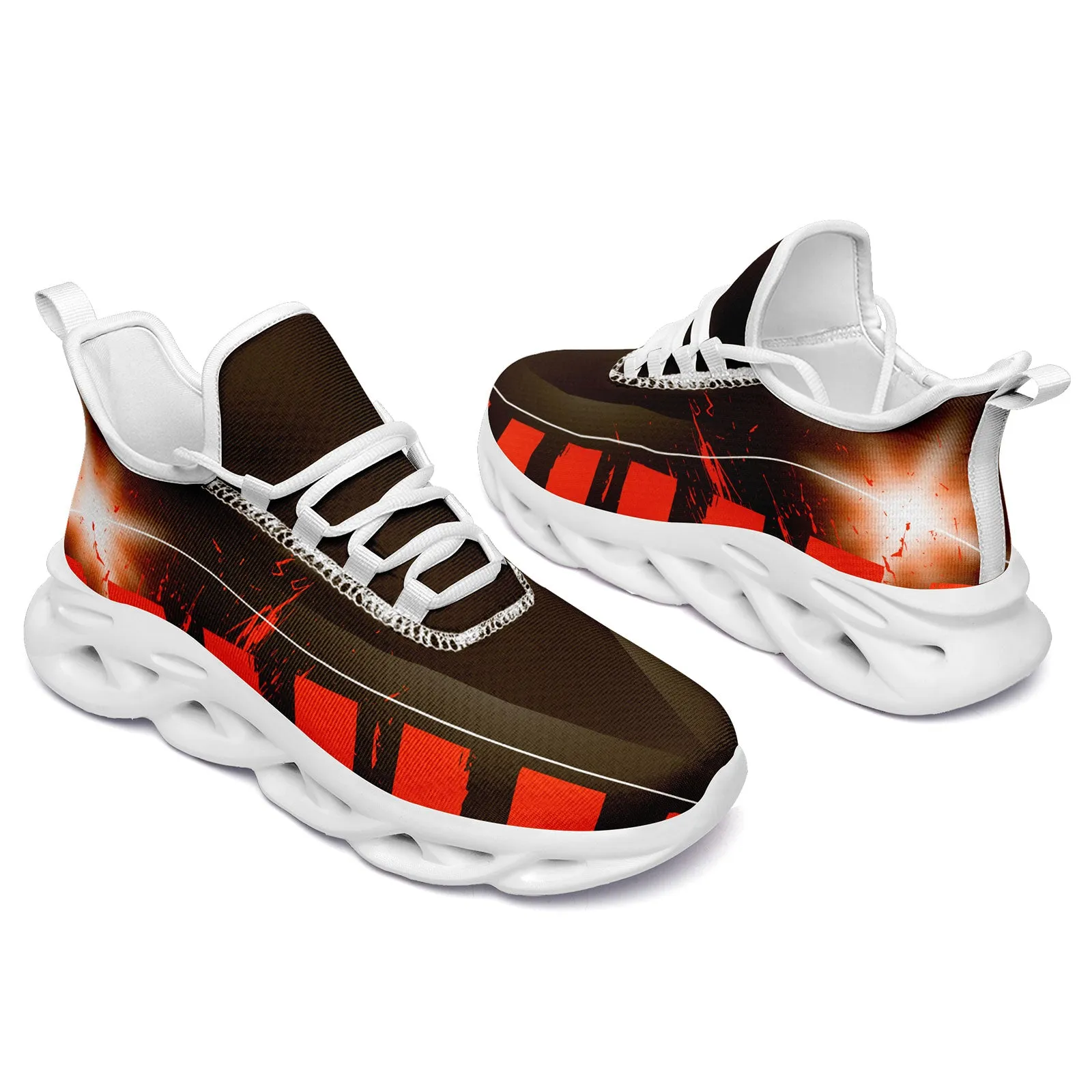 Custom Orange Brown Cleveland MaxSoul Shoes and Hat Combo Offer Personalized Combo ZH-D020264-8