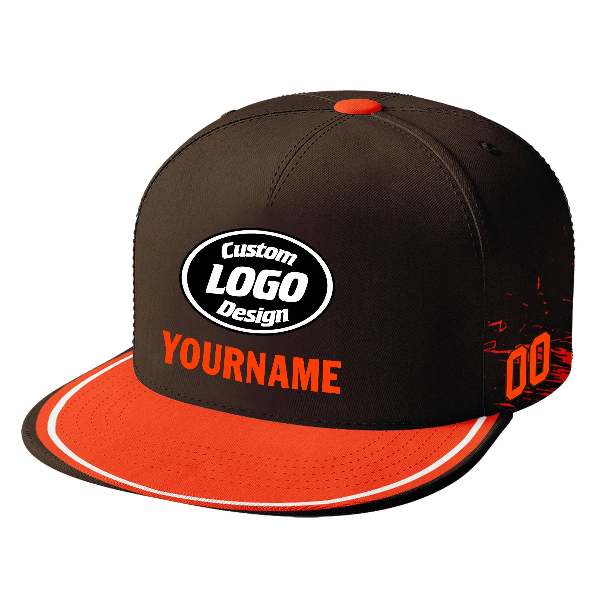 Custom Orange Brown Cleveland MaxSoul Shoes and Hat Combo Offer Personalized Combo ZH-D020264-8