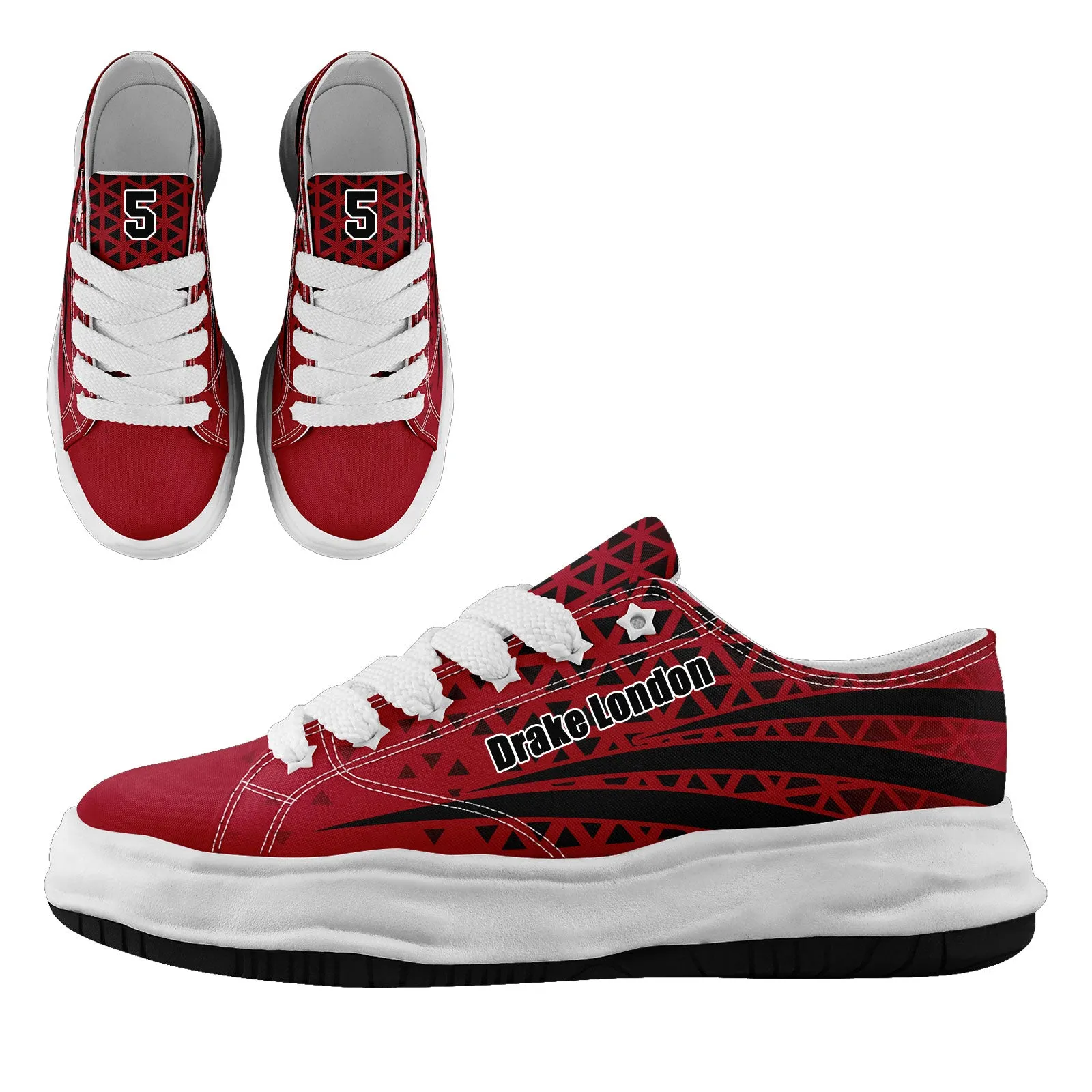 Custom Red Black Georgia Shoes Personalized Sneaker FN038-D023003-3