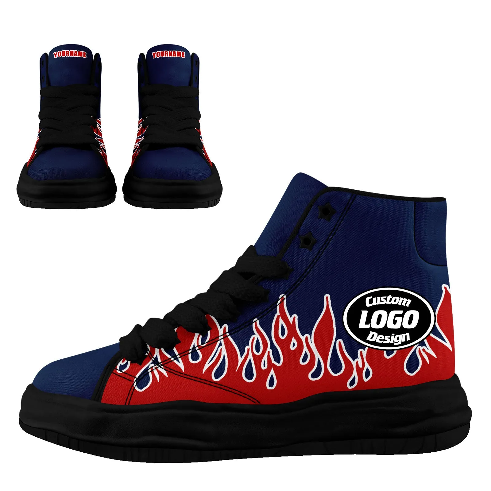 Custom Red Blue New England Firesoul Shoes Personalized Sneaker FN039-D020272-26