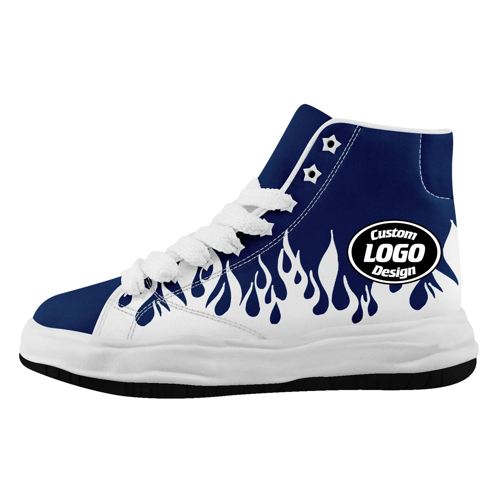 Custom White Blue Dallas Firesoul Shoes Personalized Sneaker FN039-D020272-9