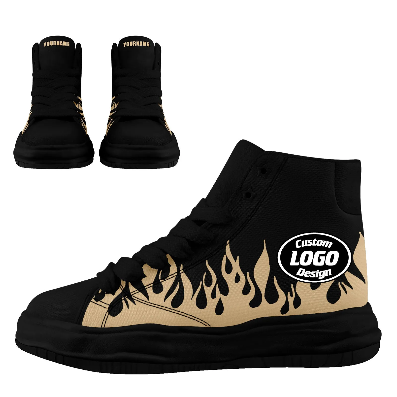 Custom Yellow Black New Orleans Firesoul Shoes Personalized Sneaker FN039-D020272-19