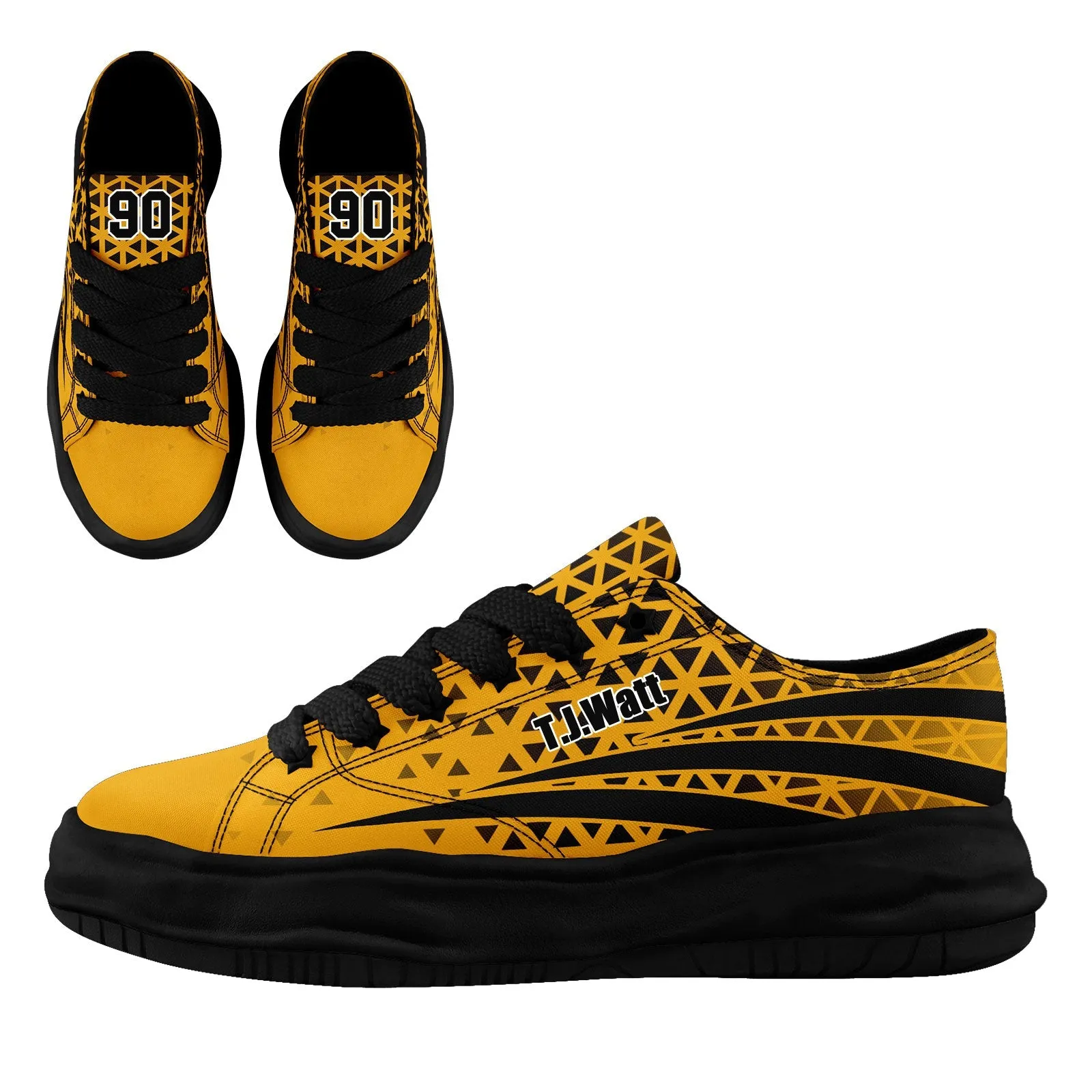 Custom Yellow Black Pennsylvania Shoes Personalized Sneaker FN038-D023003-30 Custom Online