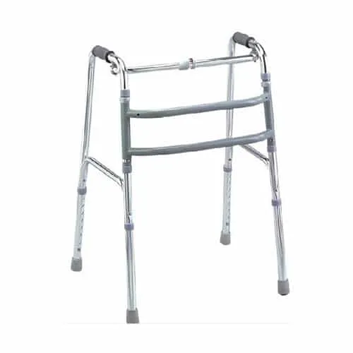 Deluxe Aluminium Lightweight Folding Walking Frame With Adjustable Height Legs