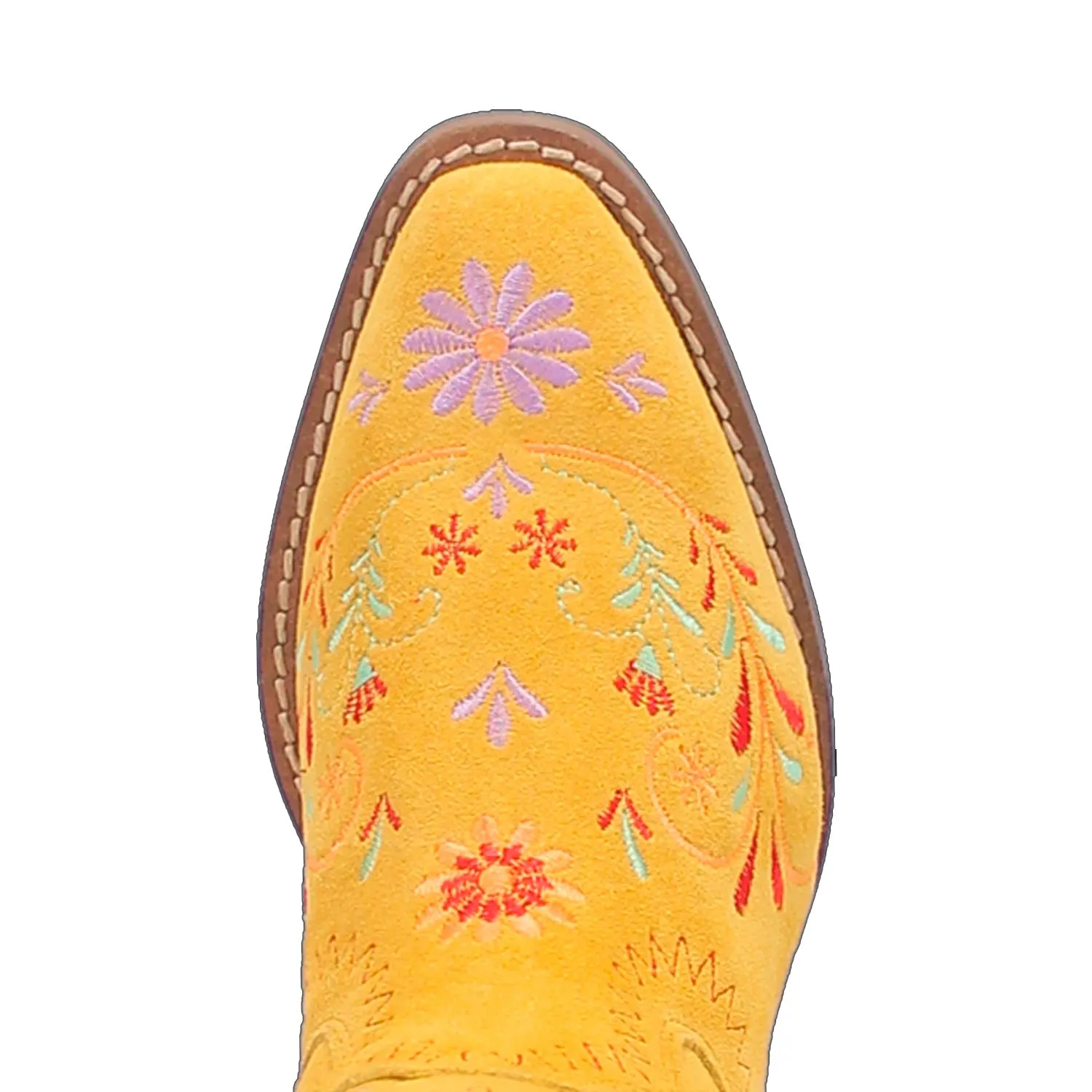 Dingo Womens Sugar Bugie Bootie Yellow Suede Cowboy Boots