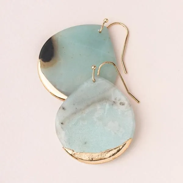 Dipped Teardrop Earring Amazonite/Gold