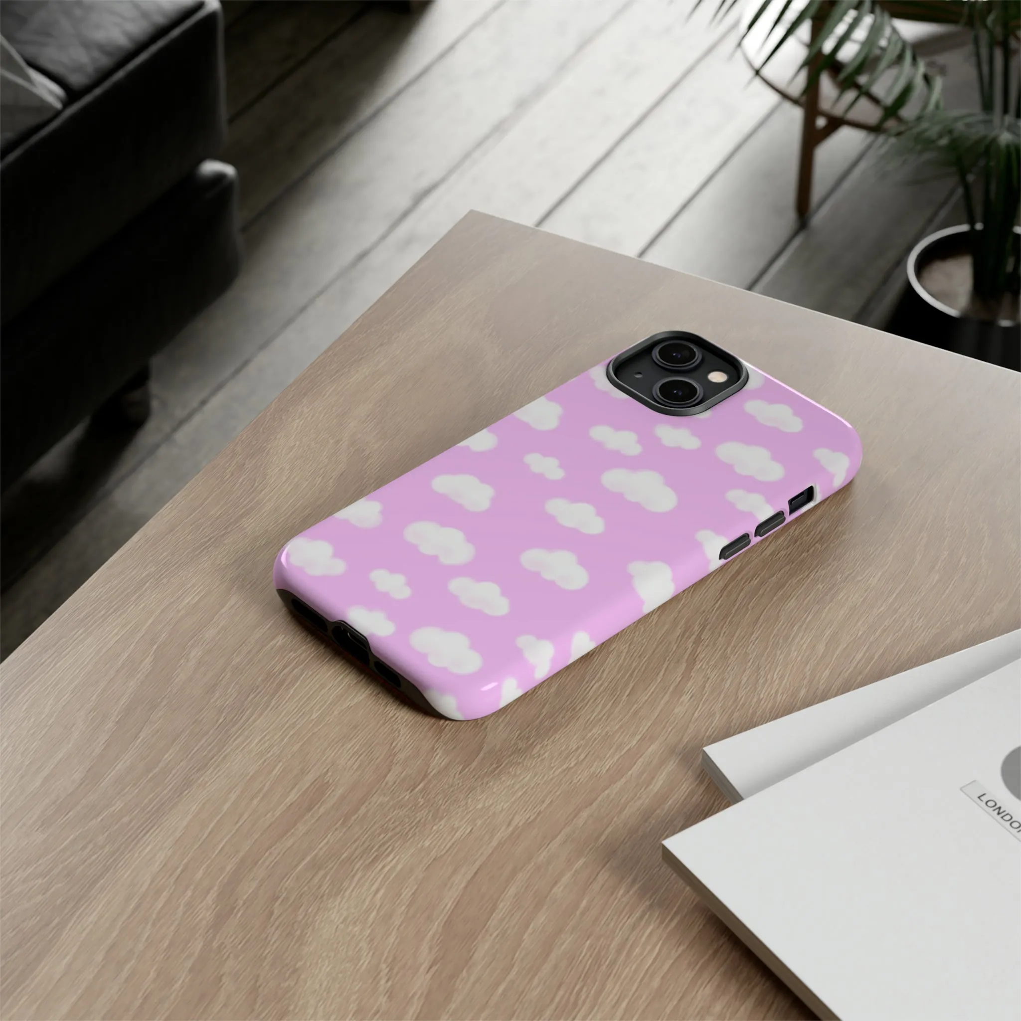 Dreamy Clouds Tough Phone Case (Taffy Pink)