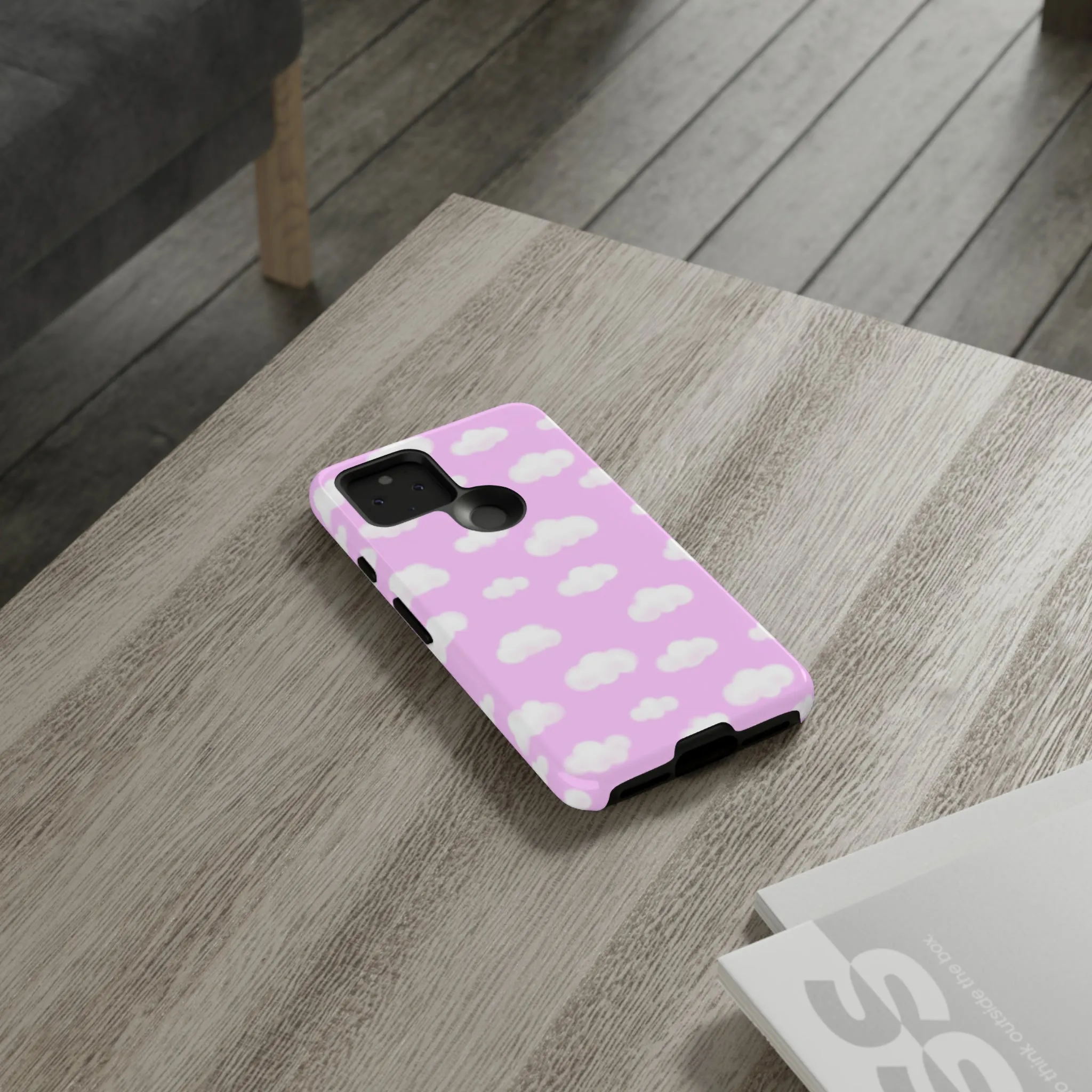 Dreamy Clouds Tough Phone Case (Taffy Pink)